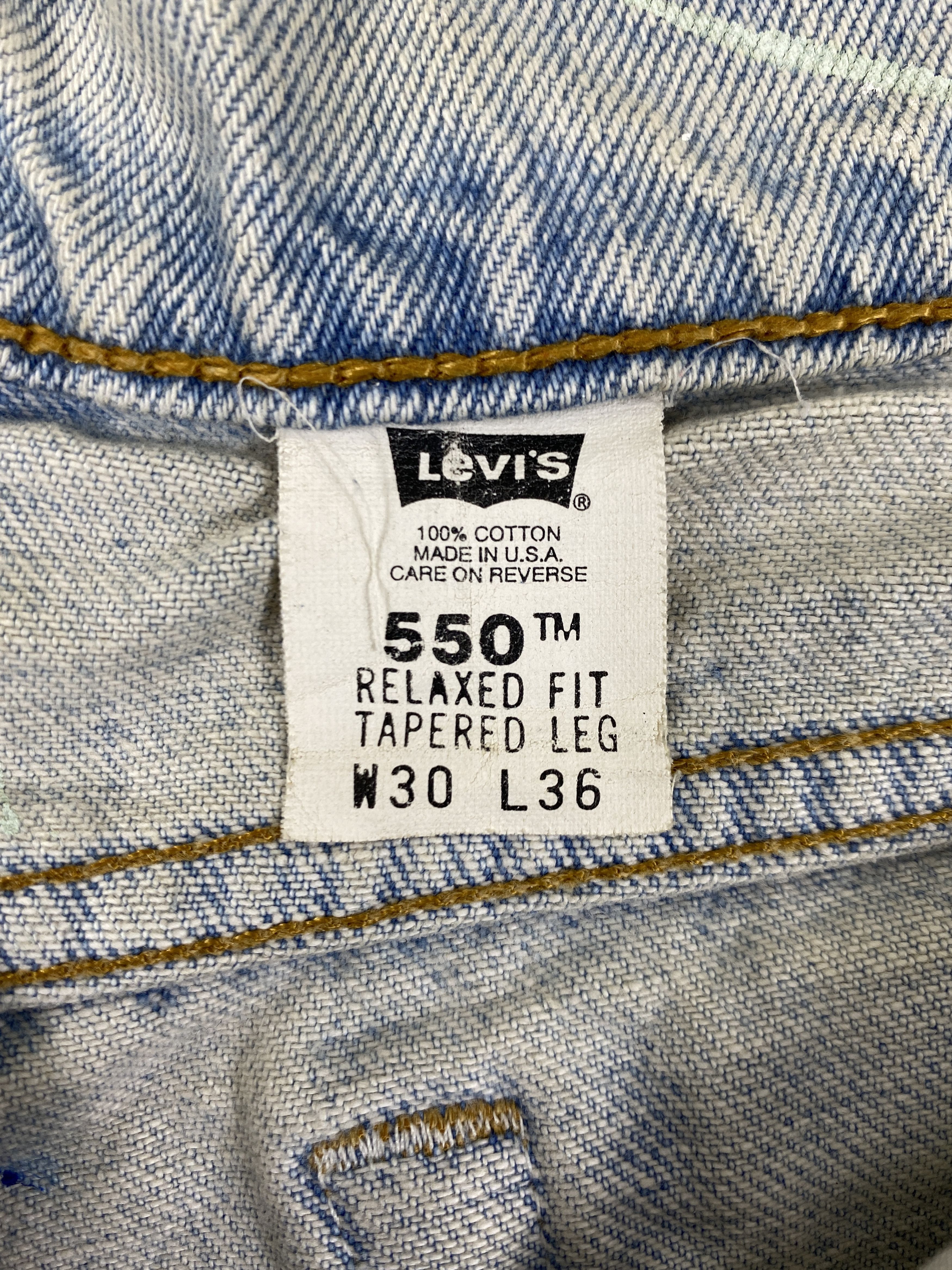 Levi's 90's Painted Light Wash Vintage Levi's 550 USA 29x30 JN1851 Size US 29 - 9 Thumbnail