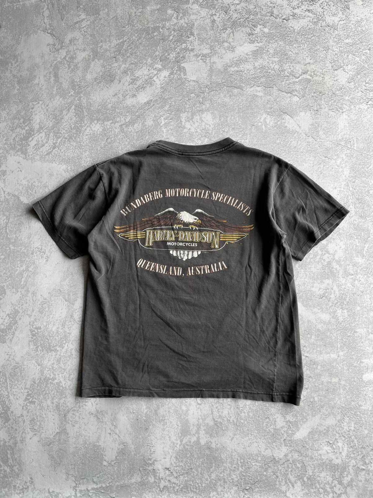 Harley Davidson Vintage 90s Harley Davidson Bones Skull Faded Black T Shirt Size US L / EU 52-54 / 3 - 4 Thumbnail