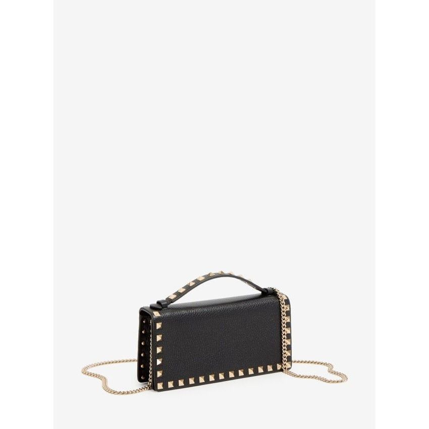 Valentino VALENTINO GARAVANI Rockstud Black Wallet On Chain New & Auth Size ONE SIZE - 2 Thumbnail