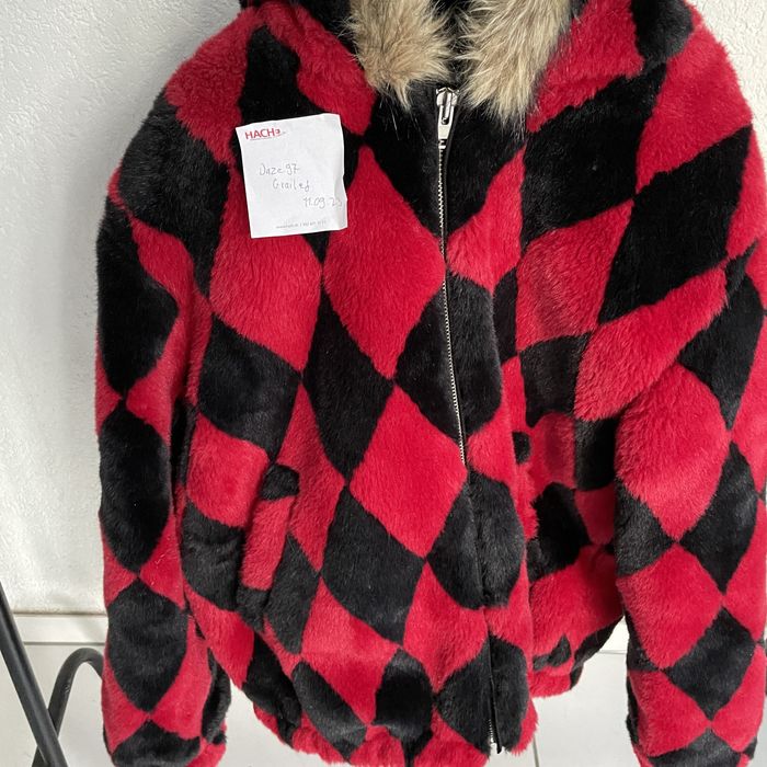 Supreme Supreme Diamond Faux Fur Jacket Red | Grailed