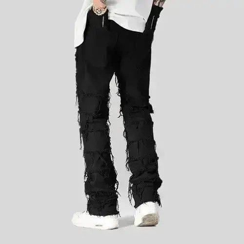 Japanese Brand Black Color Punk Stacked Grunge Jeans Pants Size US 32 / EU 48 - 4 Thumbnail