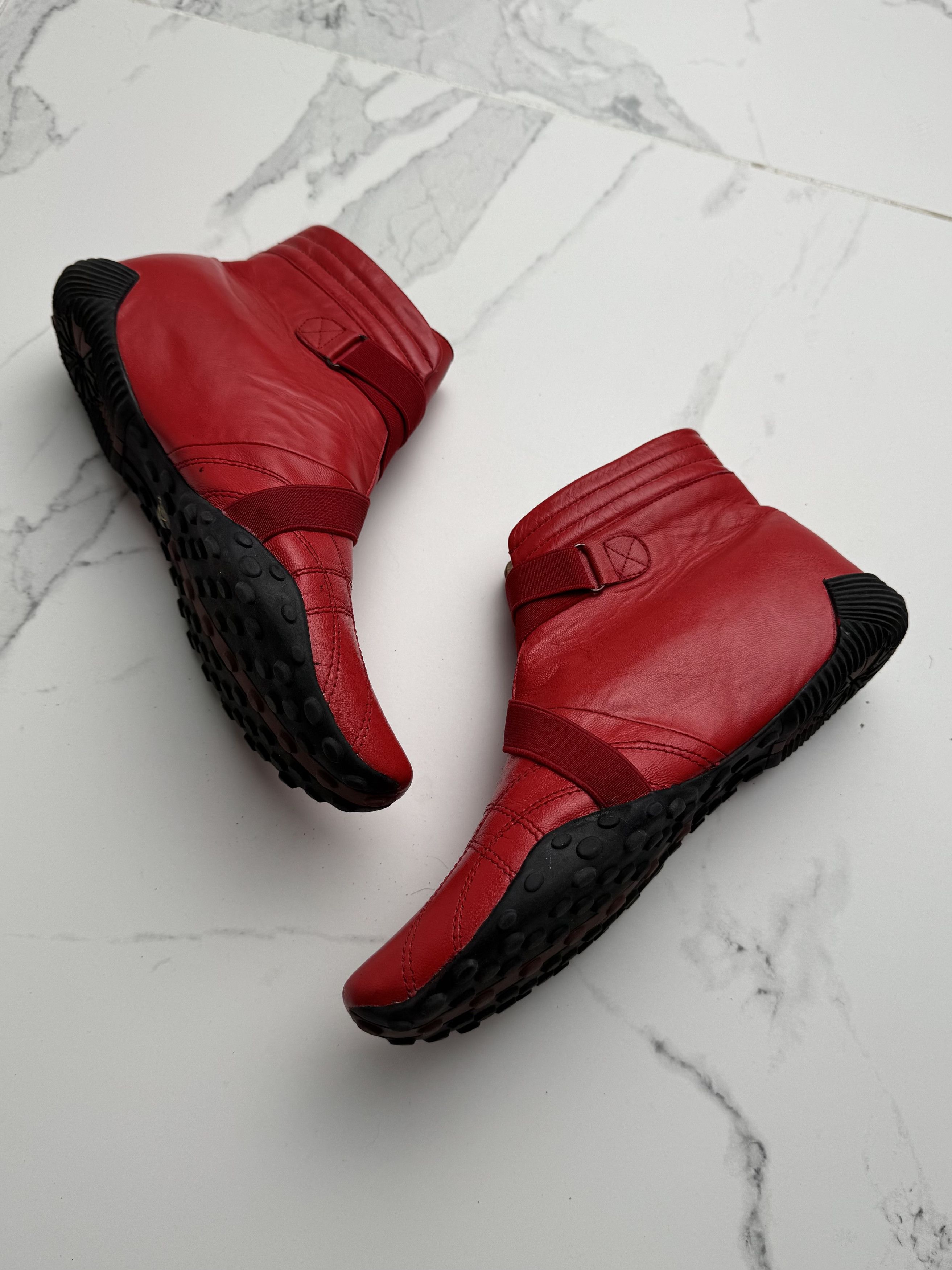 Other Vintage Leather Ankle Boots Low Wedge Soft Sole Booties Size US 9 / IT 39 - 4 Thumbnail