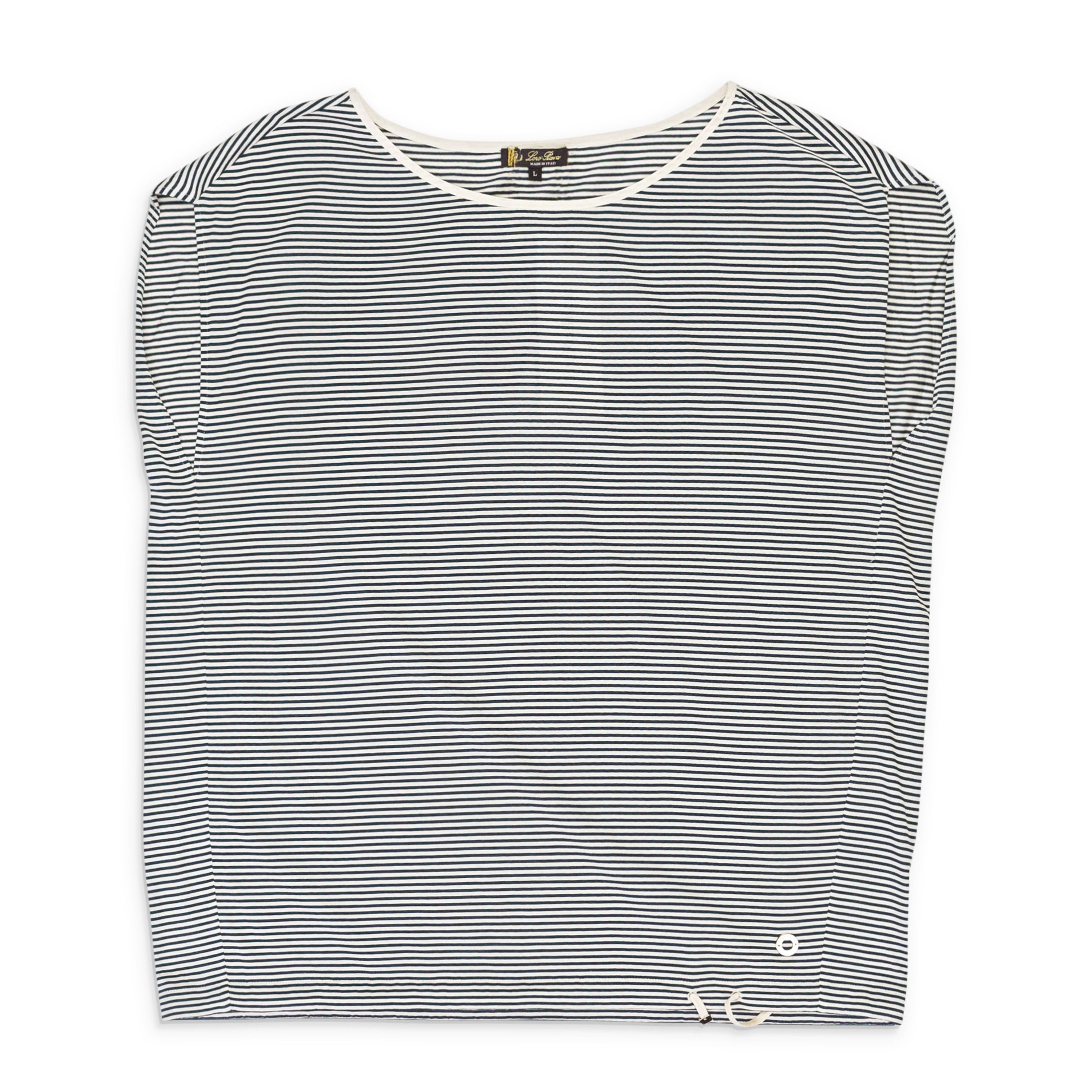 Loro Piana CASHMERE STRIPED WHITE?BLACK SWEATER SIZE L Size L / US 10 / IT 46 - 1 Thumbnail