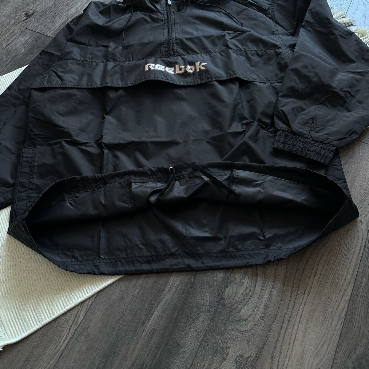Reebok early 2000s Reebok Anorak Nylon Black Jacket Windbreaker Size US XL / EU 56 / 4 - 3 Thumbnail