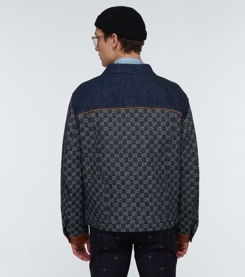 Gucci NEW‼️GUCCI⚡️Men's Size 56 EcoWash GG Monogram Denim Jacket Size US XL / EU 56 / 4 - 3 Thumbnail