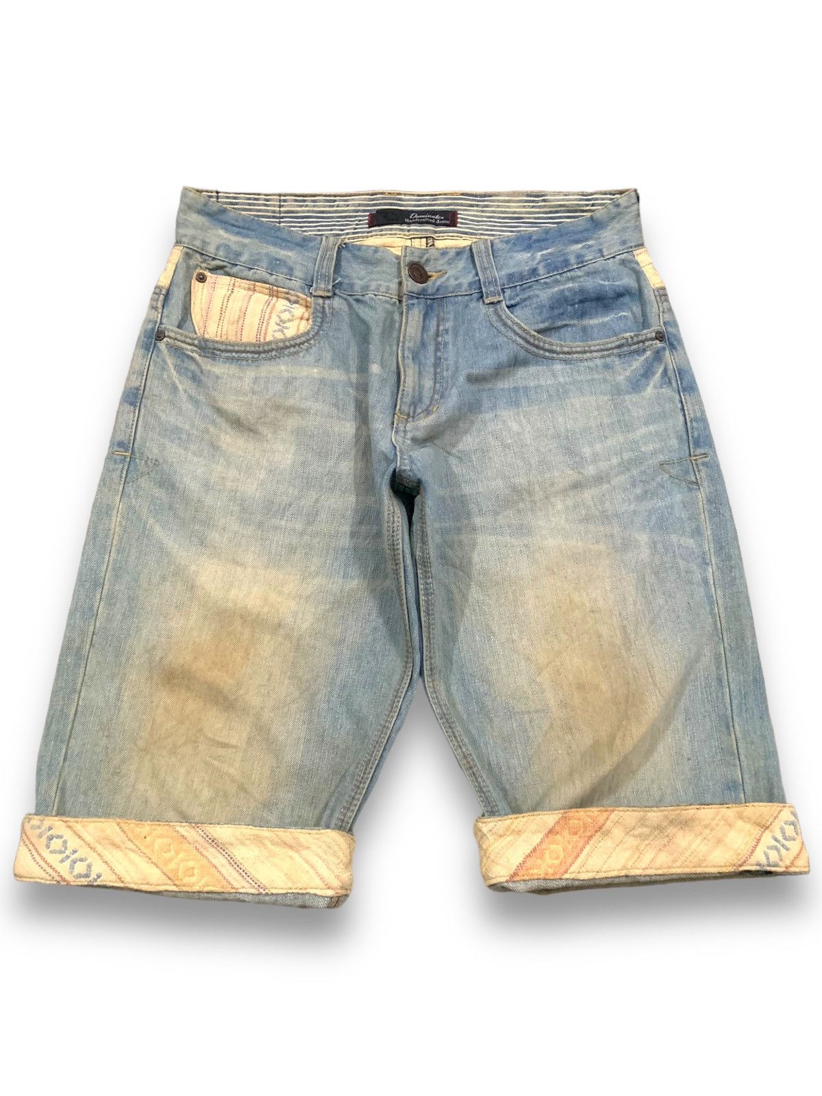 14th Addiction Vintage Japanese Brand Dominate Mud Wash Grunge Jorts Denim Size US 30 / EU 46 - 2 Thumbnail