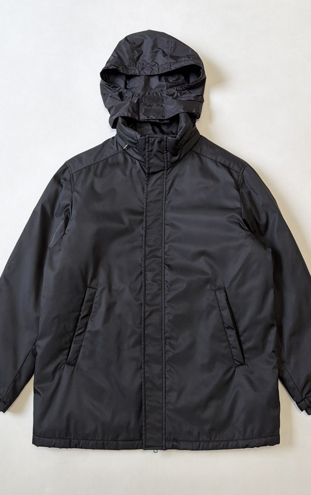 Prada A/W 24 Black Nylon Hooded Utility Jacket Size US L / EU 52-54 / 3 - 3 Thumbnail