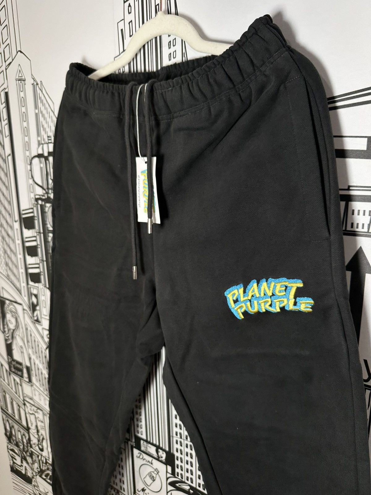 Other Planet Purple Stacked Logo Sweatpants Small Black Size US 30 / EU 46 - 3 Thumbnail