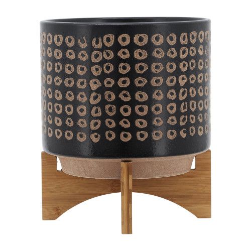 Designer × Homemade CERAMIC 10" PLANTER ON STAND, BROWN Size US L / EU 52-54 / 3 - 3 Thumbnail