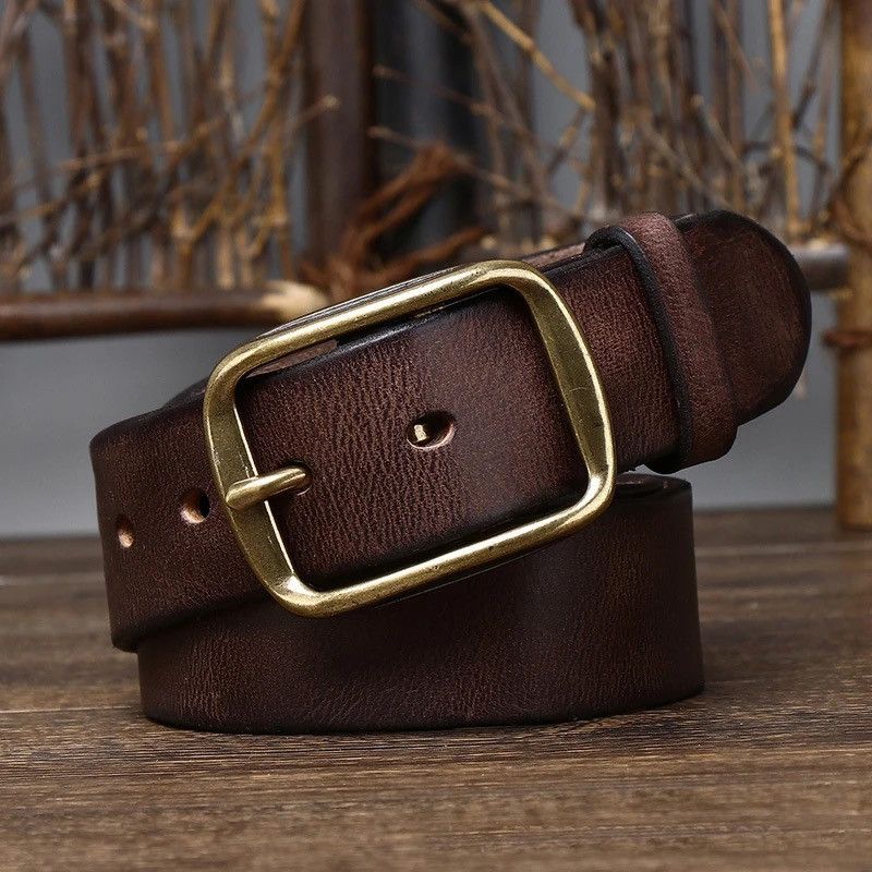 Leather × Vintage Genuine Leather Casual Jeans Belt Size ONE SIZE - 2 Thumbnail