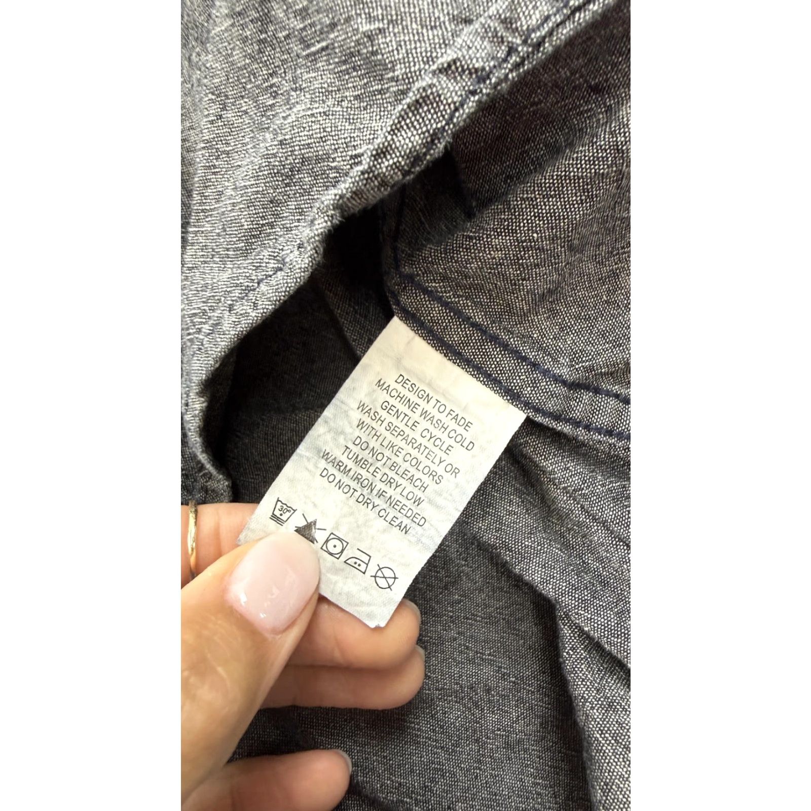 Carbon2Cobalt carbon2cobalt Shirt Mens Medium Gray Long Sleeve Zip Front Cotton Chambray Size US M / EU 48-50 / 2 - 5 Thumbnail