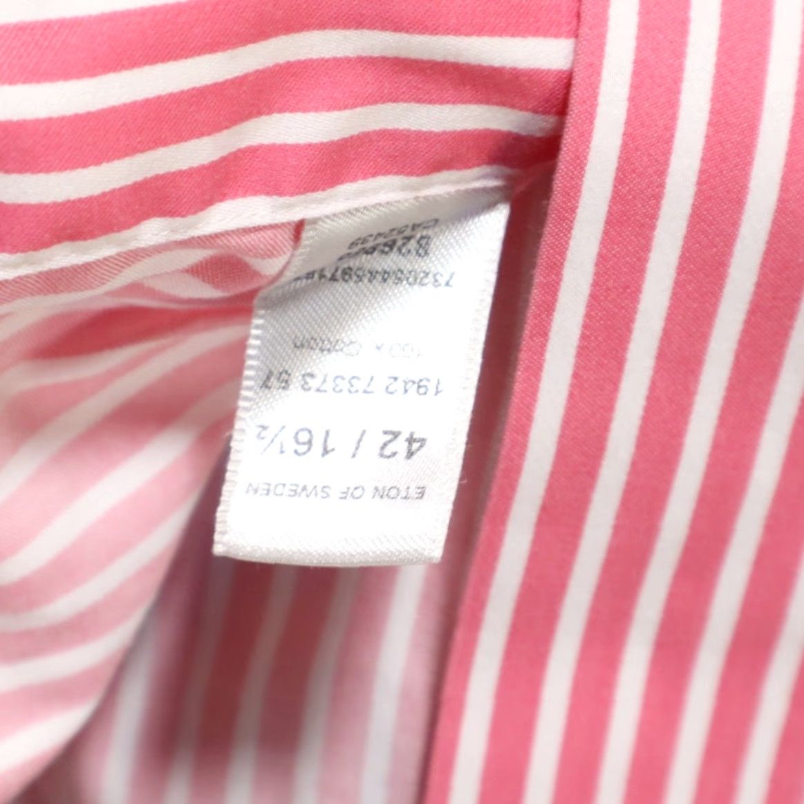 Eton Eton Contemporary Shirt Men Pink 42 16 1/2 Dress Striped Long Sleeve Button Up Shirt Size 42R - 7 Thumbnail