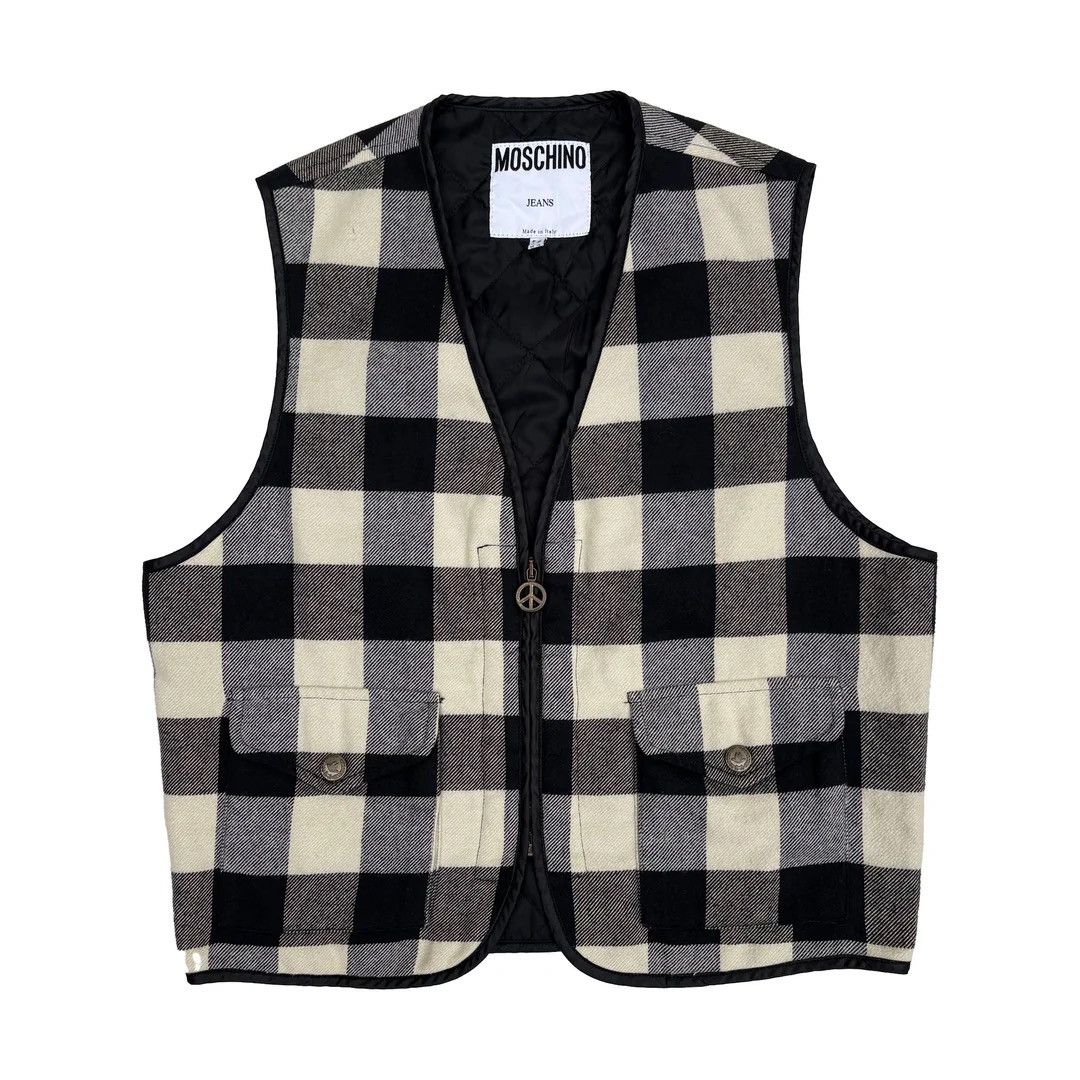 Moschino Moschino Jeans 1990 90s Vintage Peace Designer Rare Vest Size US M / EU 48-50 / 2 - 1 Thumbnail