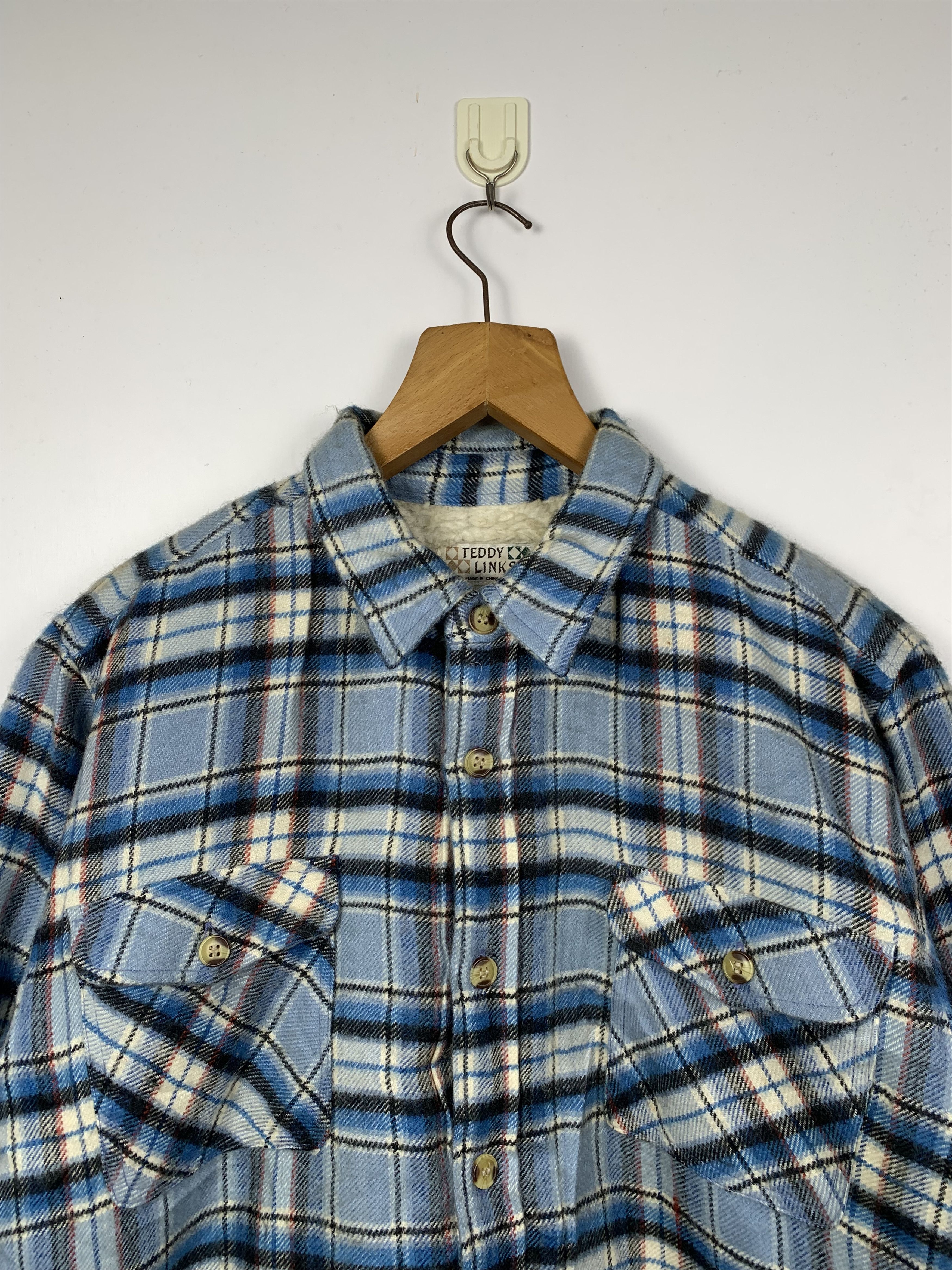 Other Vintage Japanese Brand Plaid Sherpa Jacket J1225 Size US L / EU 52-54 / 3 - 2 Thumbnail