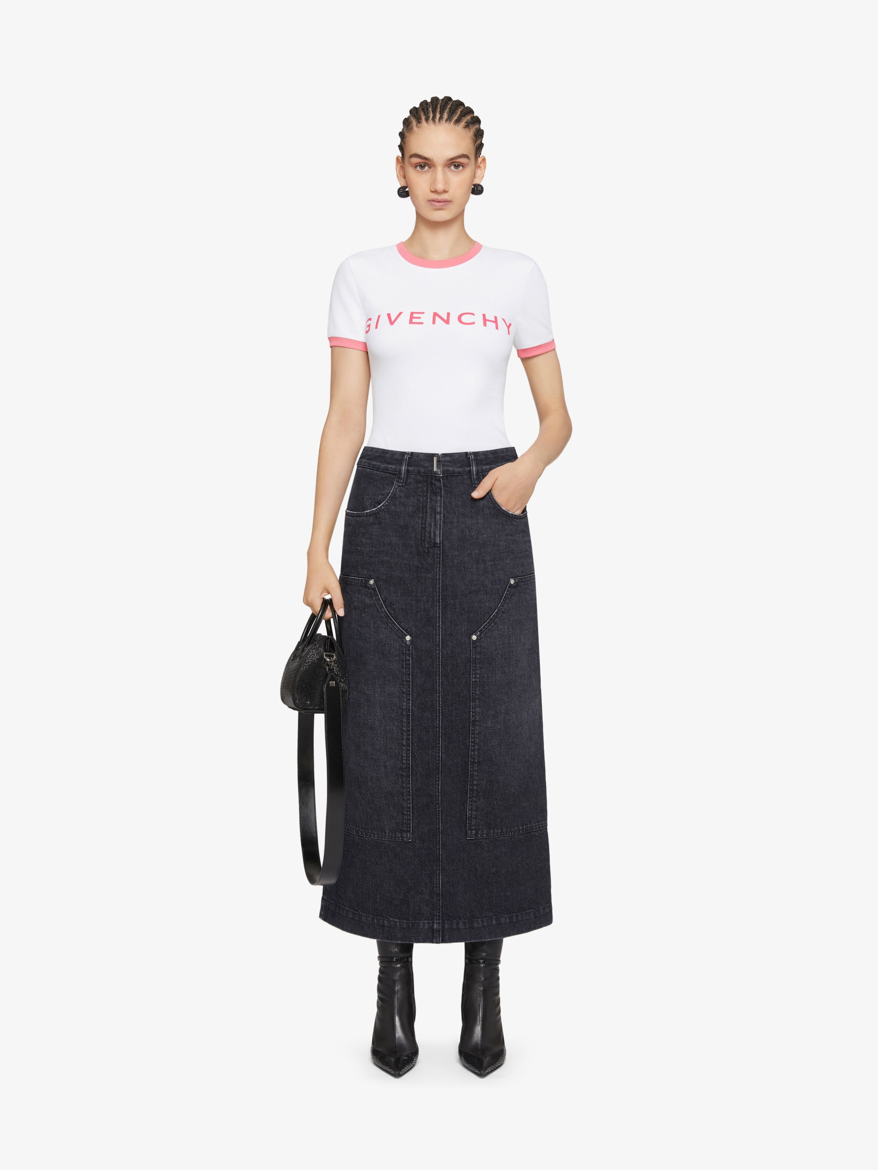 Givenchy o1w1db10825 Ringer T Shirt in White Size XL / US 12-14 / IT 48-50 - 2 Thumbnail