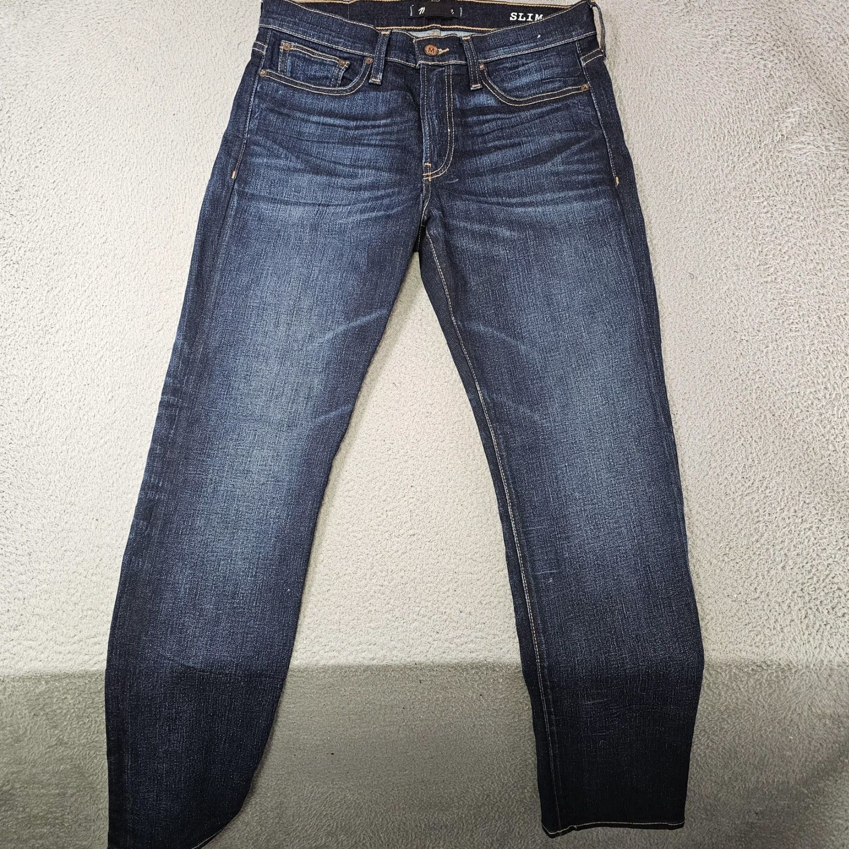 Madewell Madewell Jeans Mens 31x32 Blue Slim Fit Denim Dark Wash 5-Pocket Zip Fly Pockets J9526 Tapered Slim Mens Size US 31 - 2 Thumbnail