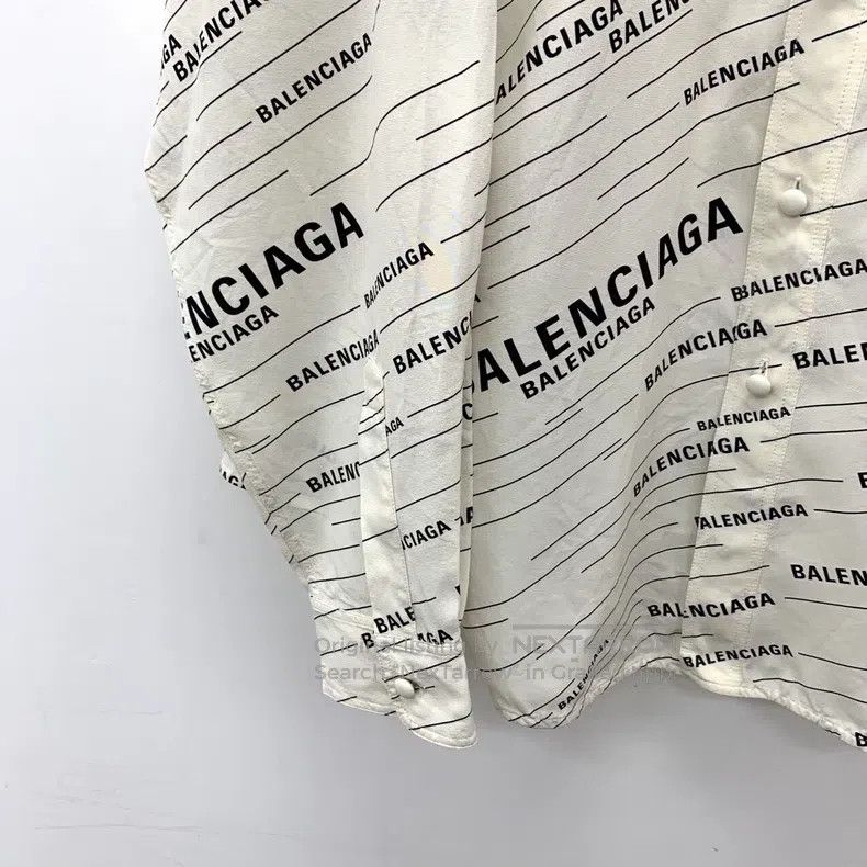 Balenciaga Balenciaga size 34 White Logo Letter Stripe Silk Collar Si Size XXS / US 00 / IT 34 - 4 Thumbnail