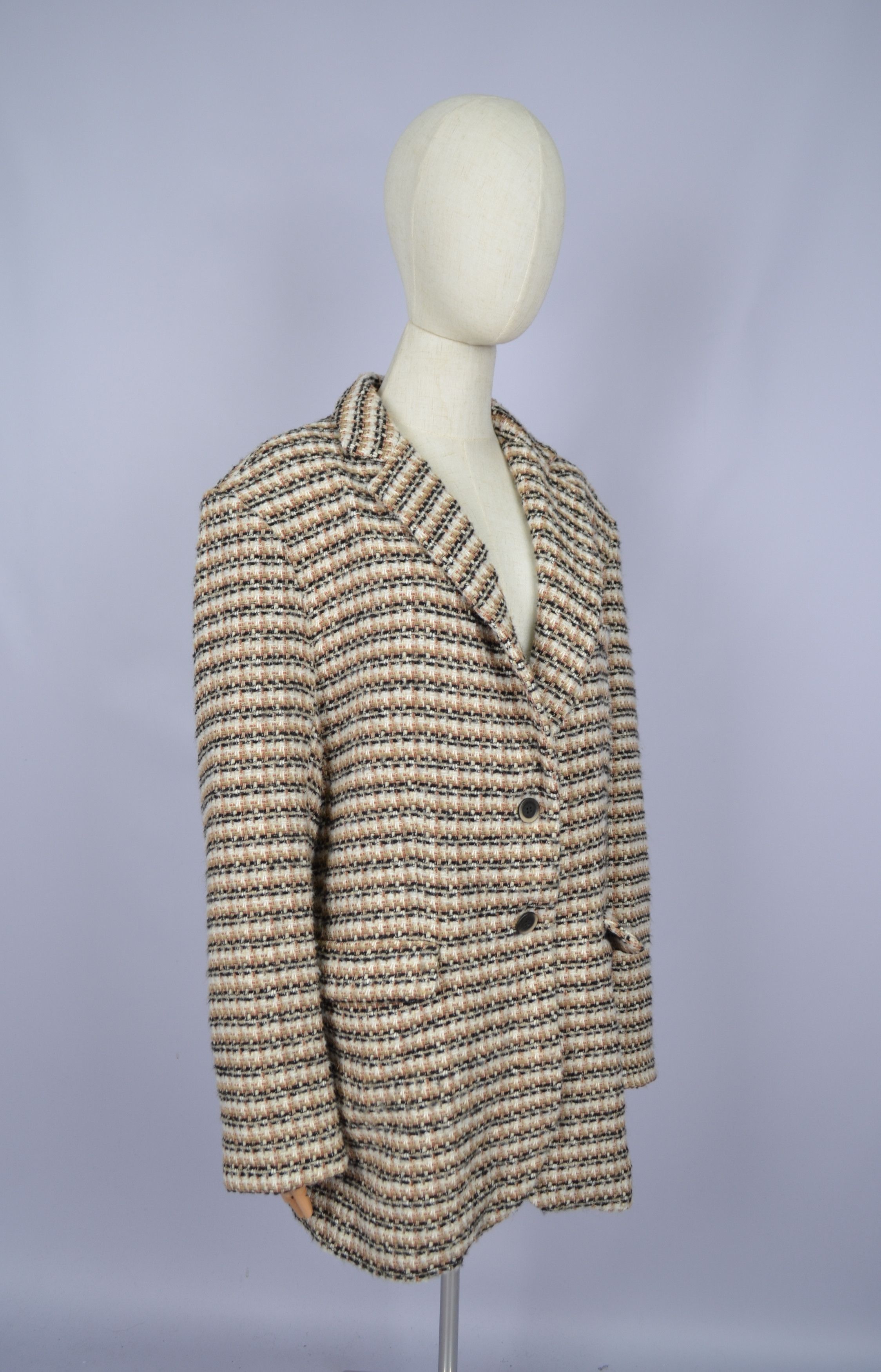 Designer Herzensangelegenheit Tweed Cotton Blazer Jacket Sz 42 XL Size XL / US 12-14 / IT 48-50 - 16 Thumbnail