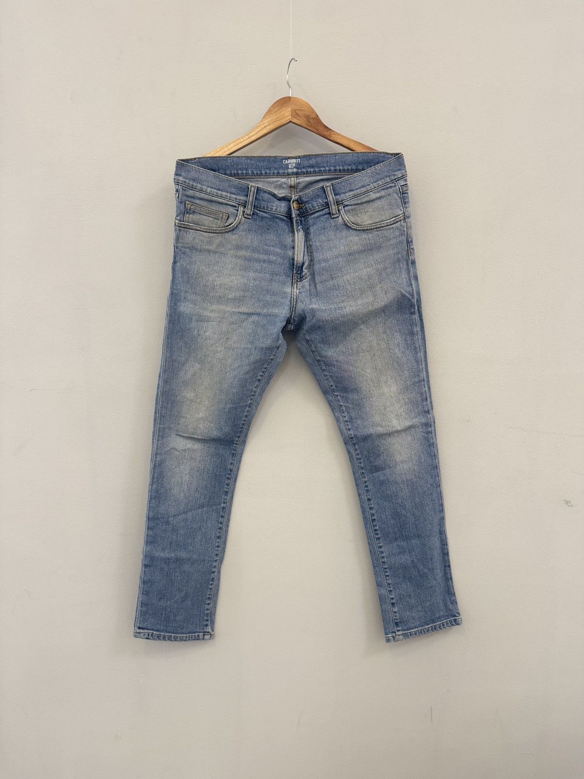 Carhartt × Carhartt Wip × Vintage Crazy Vintage 90s Carhartt Jeans Relaxed Fit Light Wash Work Size US 33 - 2 Thumbnail