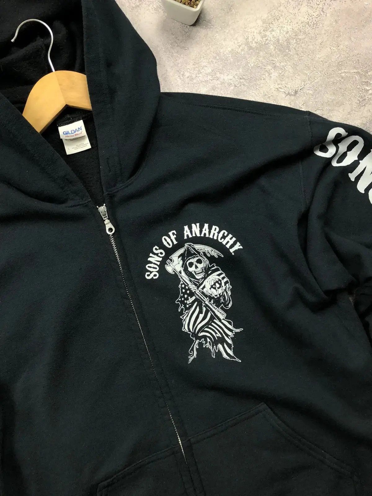 Other SONS OF ANARCHY Vintage 2009s Zip Hoodie Big Logo Film Y2k Size US L / EU 52-54 / 3 - 5 Thumbnail
