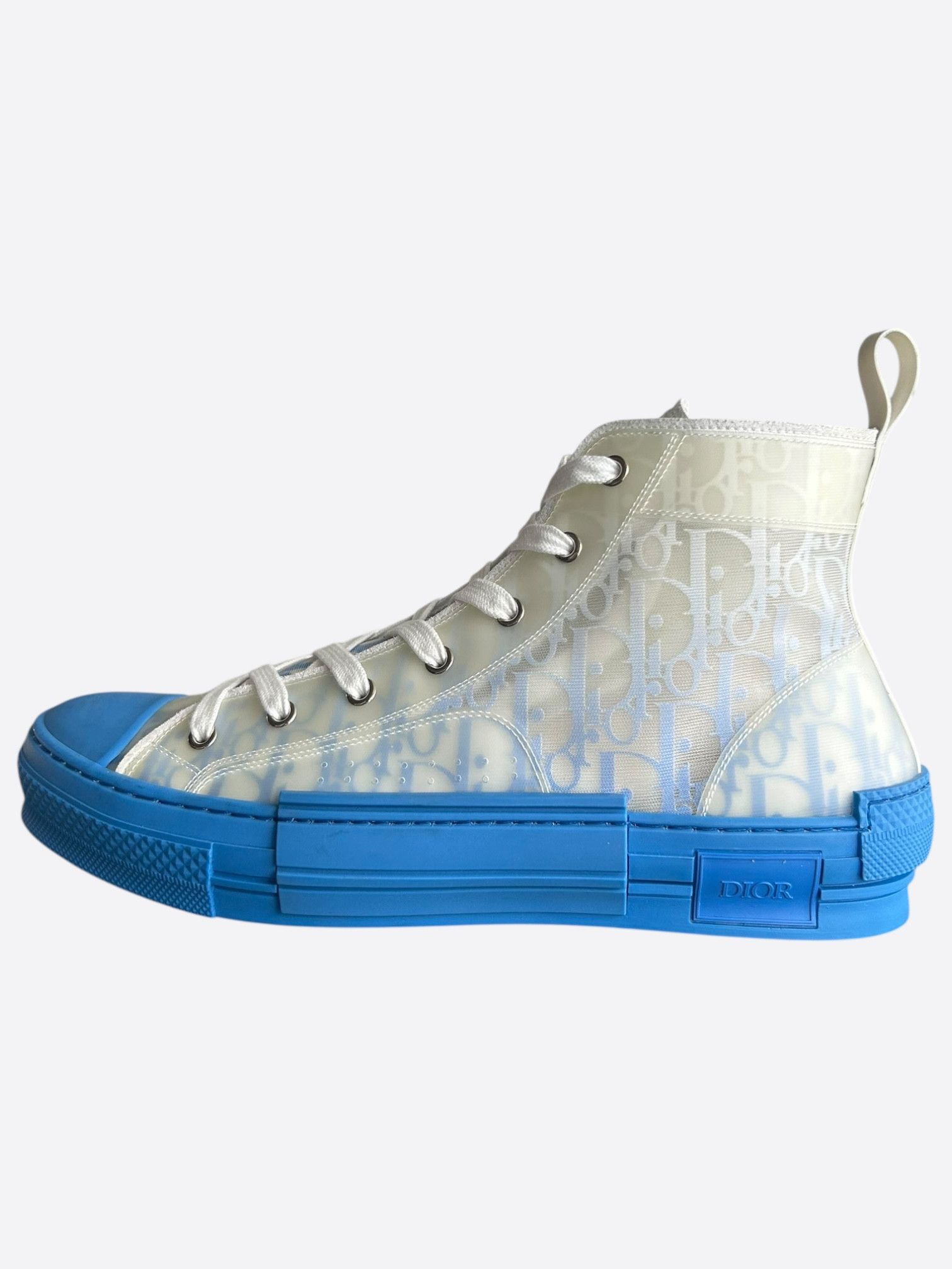 Dior Dior Blue & White Oblique Hightop B23 Sneakers Size US 11 / EU 44 - 3 Thumbnail