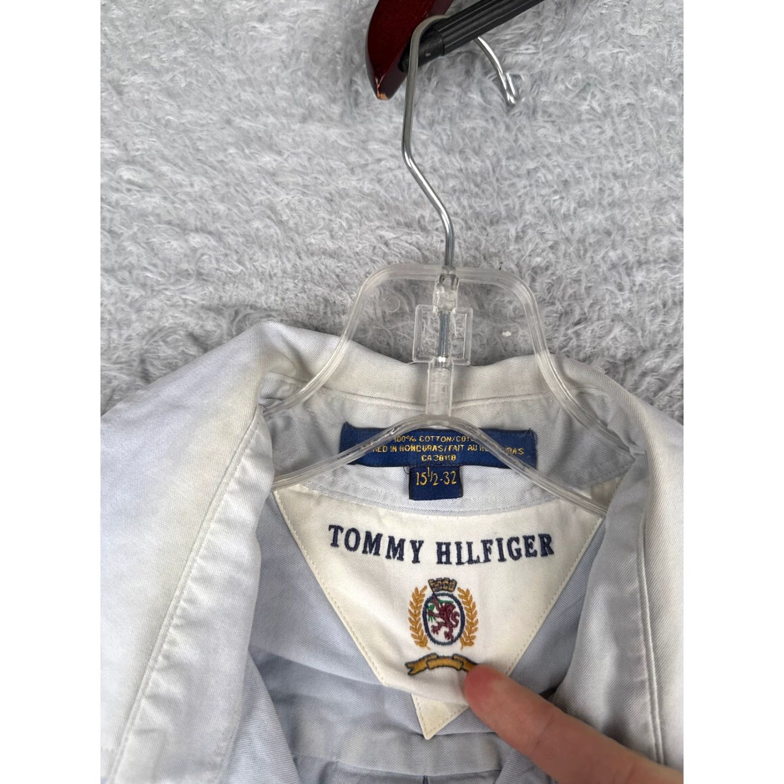 Tommy Hilfiger Tommy Hilfiger Shirt Men 15.5-32 Blue Button Up Long Sleeve Crest Cotton Read Size US M / EU 48-50 / 2 - 7 Thumbnail
