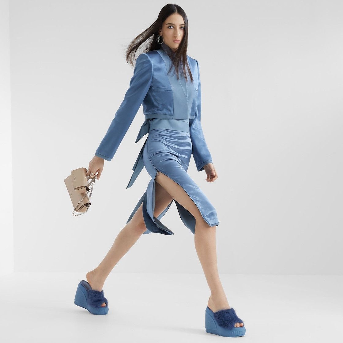 Fendi o1y0925 Blazer in Pastel Blue Size M / US 6-8 / IT 42-44 - 4 Thumbnail