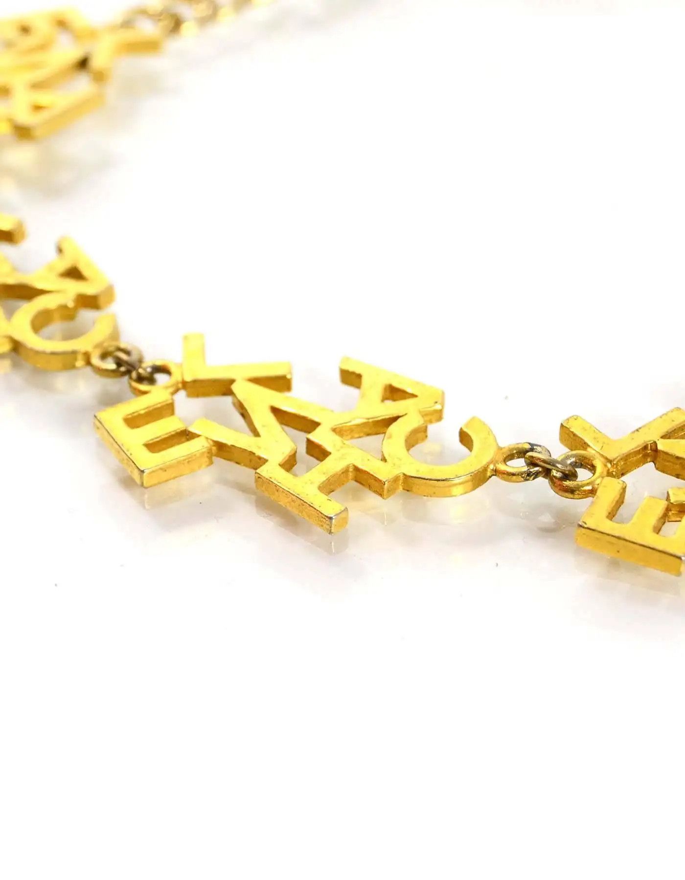 Chanel Chanel Vintage Gold 'CHANEL' Charm Letters Choker Necklace Size ONE SIZE - 7 Thumbnail