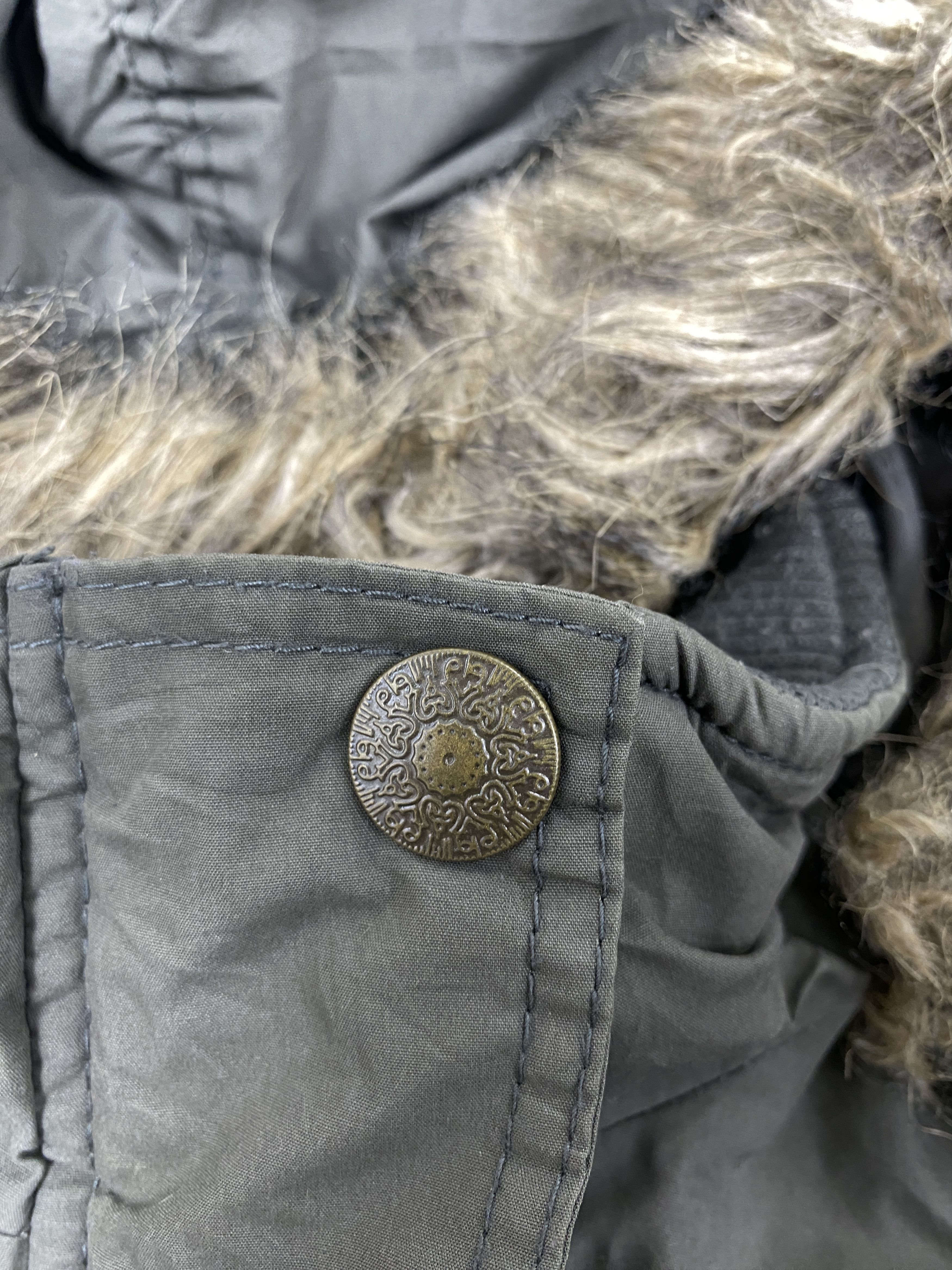 Vintage Natural Works Hoodie Long Jacket J2194