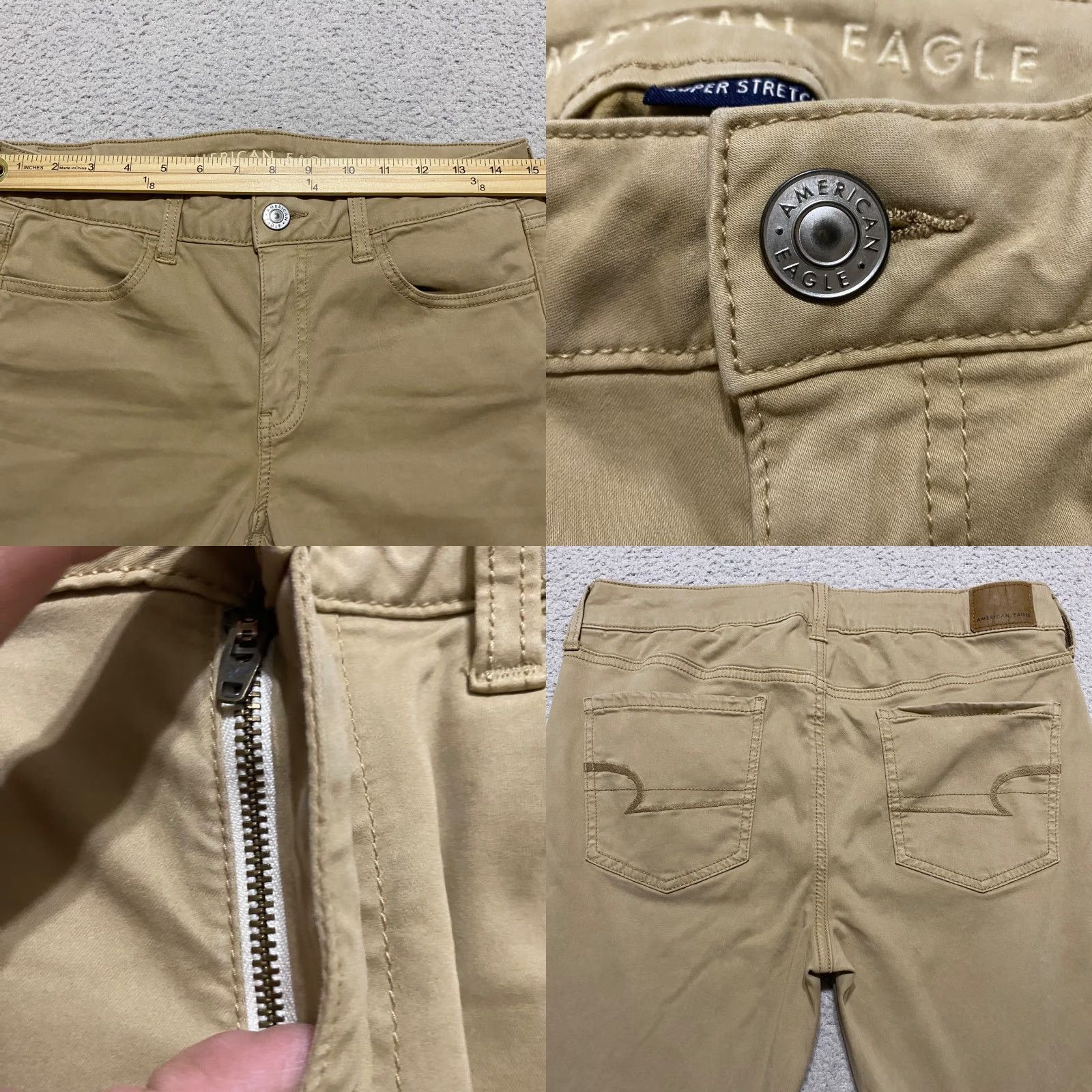 American Eagle Outfitters American Eagle Jeans Womens 10 Beige Medium Wash Mid Rise Jegging Stretch Size 32" / US 10 / IT 46 - 8 Thumbnail