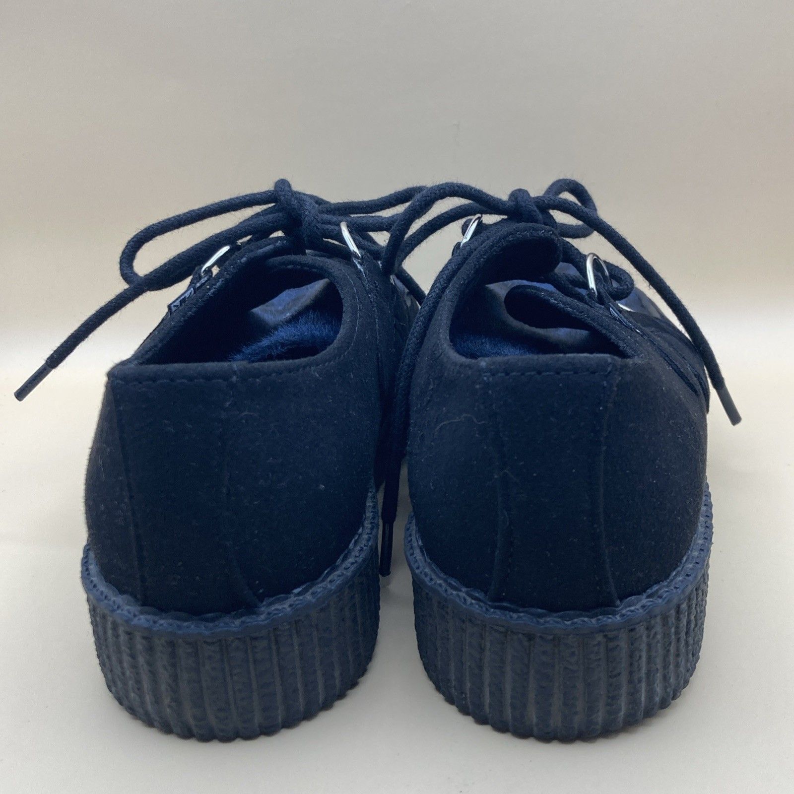 T.U.K. Footwear T.U.K Vegan Black & Navy Leopard D Ring Creeper Shoes W5 M3 Size US 5 / IT 35 - 4 Thumbnail