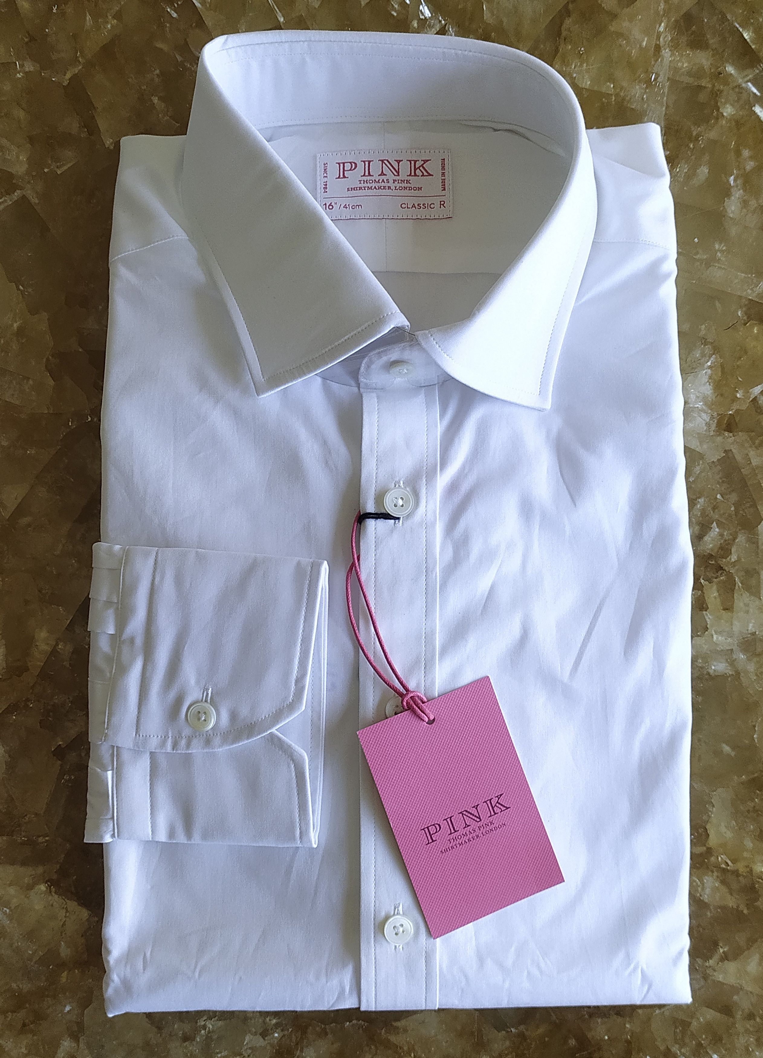 Thomas Pink Thomas Pink Formal Solid Cotton Shirt Free Shipping T/112 Size US M / EU 48-50 / 2 - 1 Thumbnail