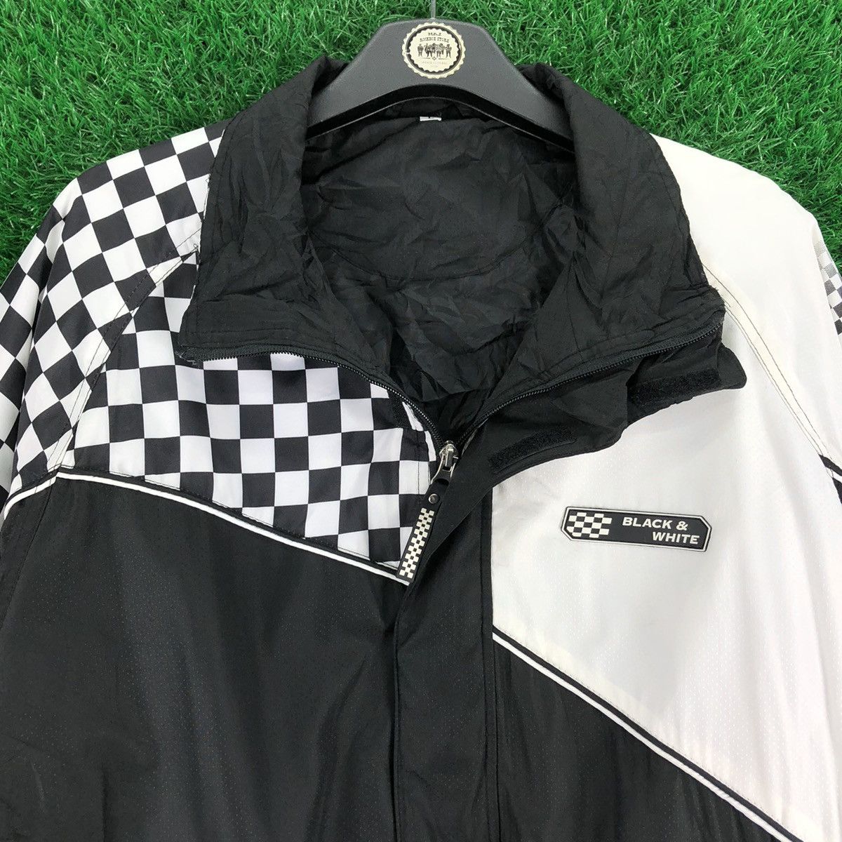 Japanese Brand × Vintage Vintage Checkerboard Zipper Jacket by Solio Black & White Size US M / EU 48-50 / 2 - 7 Thumbnail