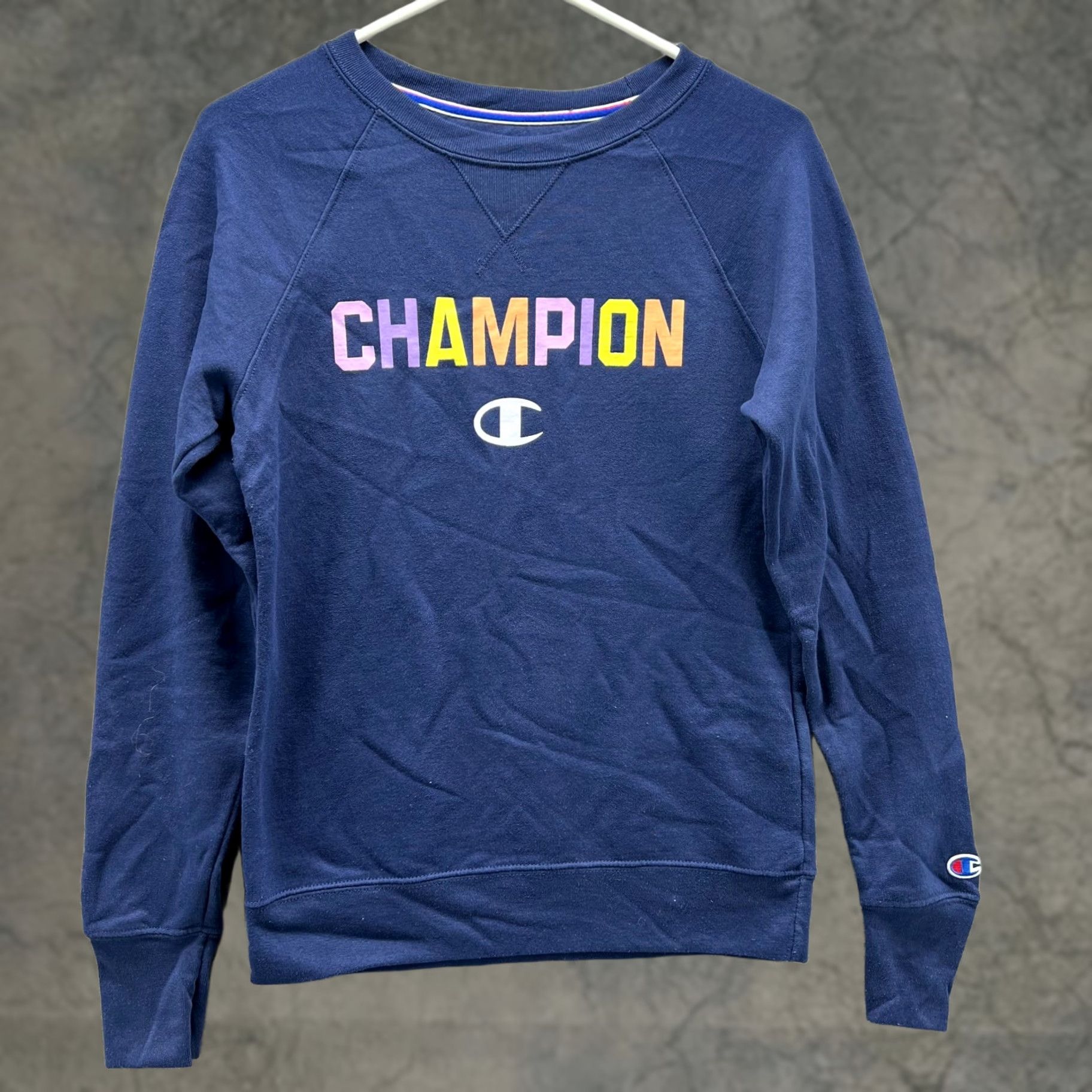 Champion VINTAGE Champion Sweater Women's XS Blue Pullover Crewneck Sweatshirt Size XS / US 0-2 / IT 36-38 - 1 Thumbnail