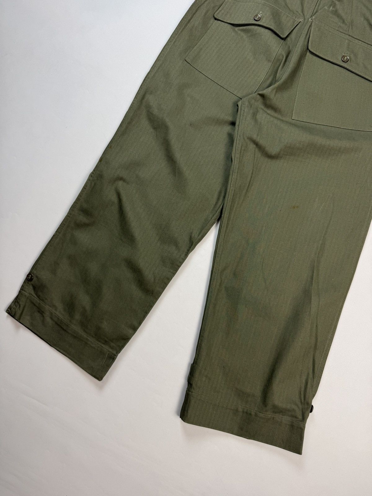Vintage Original WW2 US Army Corps HBT Herringbone Twill Slack Pants Size 27" / US 4 / IT 40 - 3 Thumbnail