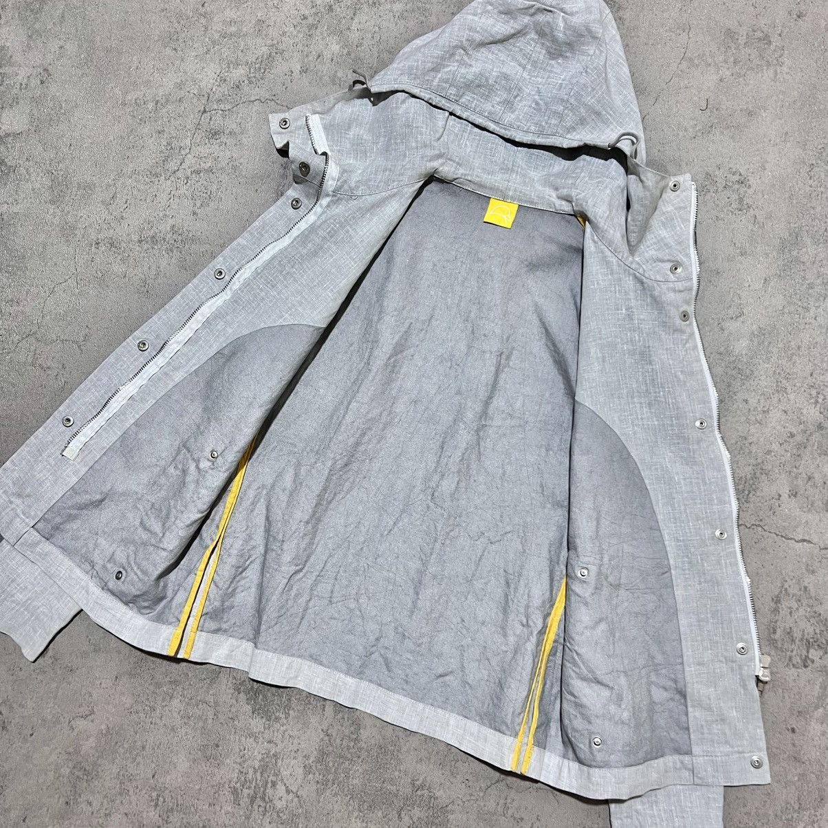 Mandarina Duck Technical Aluminum Linen Hooded Jacket Arcteryx Gorp Style Size US XXS / EU 40 - 9 Thumbnail