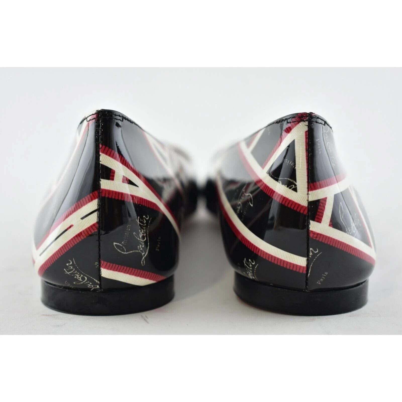 Christian Louboutin Christian Louboutin Ballalla Flat Patent Ribbon Black Red Size US 7 / IT 37 - 11 Thumbnail