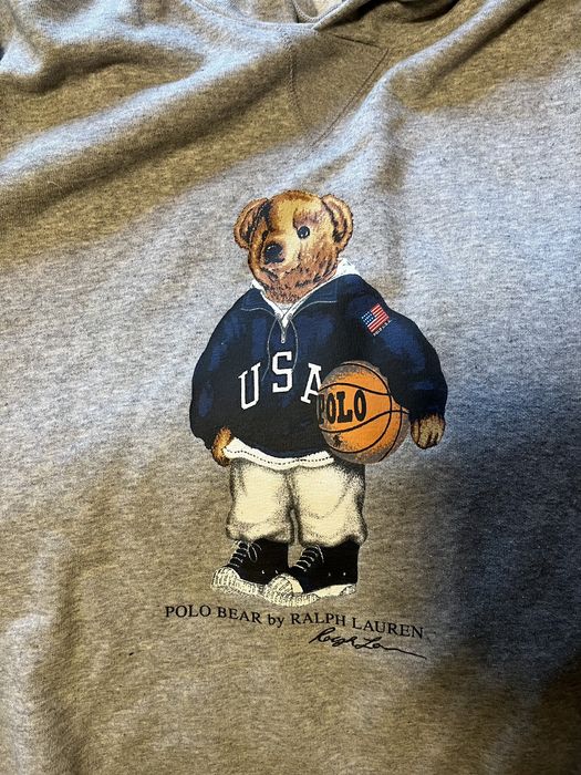 Polo basketball bear hoodie hot sale