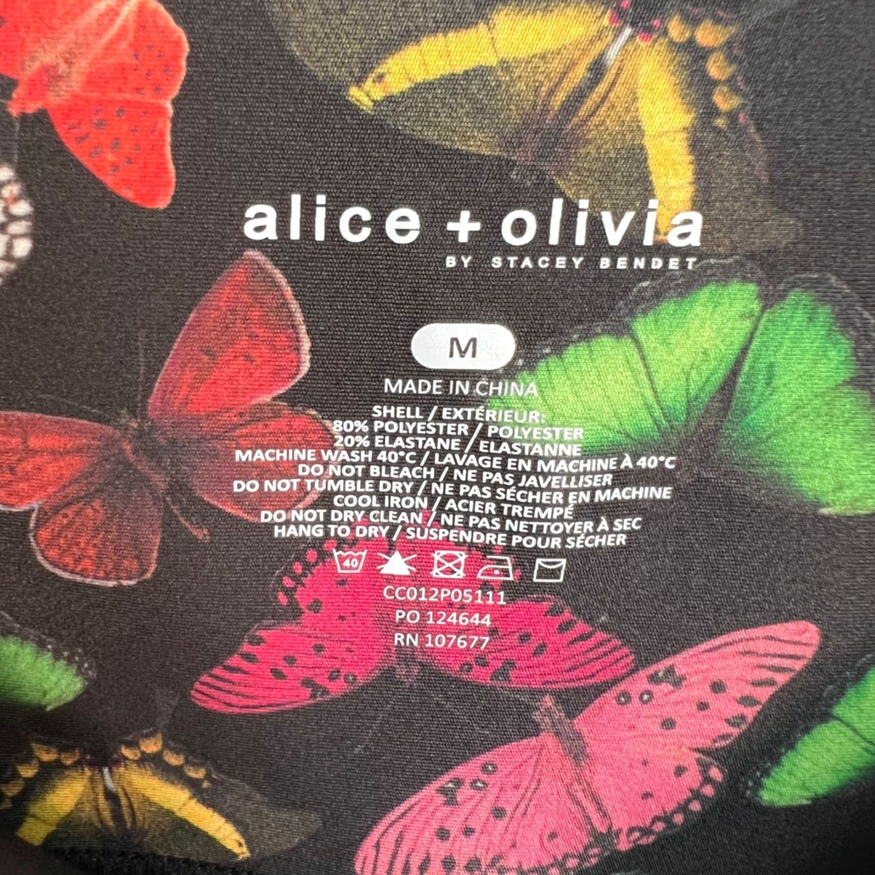 Alice + Olivia Alice & Olivia By Stacey Bendet Medium Butterfly Print High-Waisted Leggings Size 32" / US 10 / IT 46 - 3 Thumbnail