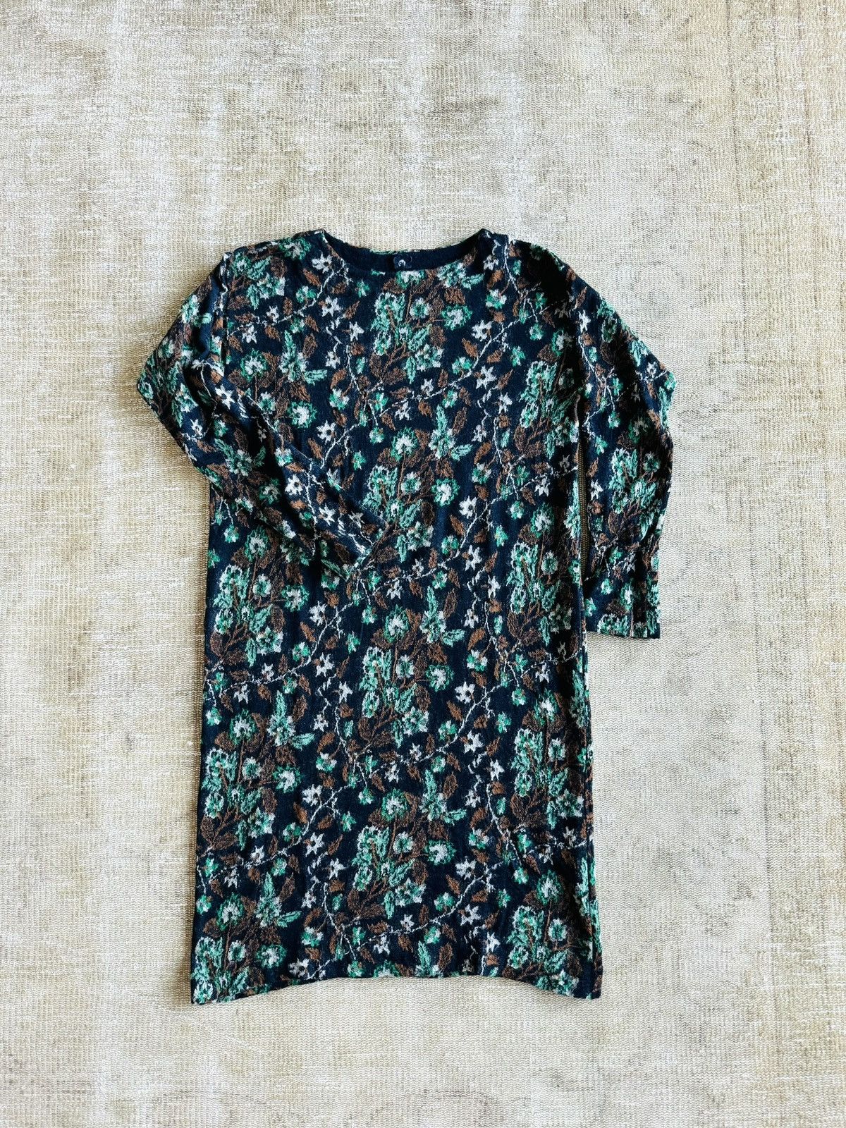 45rpm × Japanese Brand 45r studio global Sweater dress artisanal wool floral sz 0 Size ONE SIZE - 2 Thumbnail
