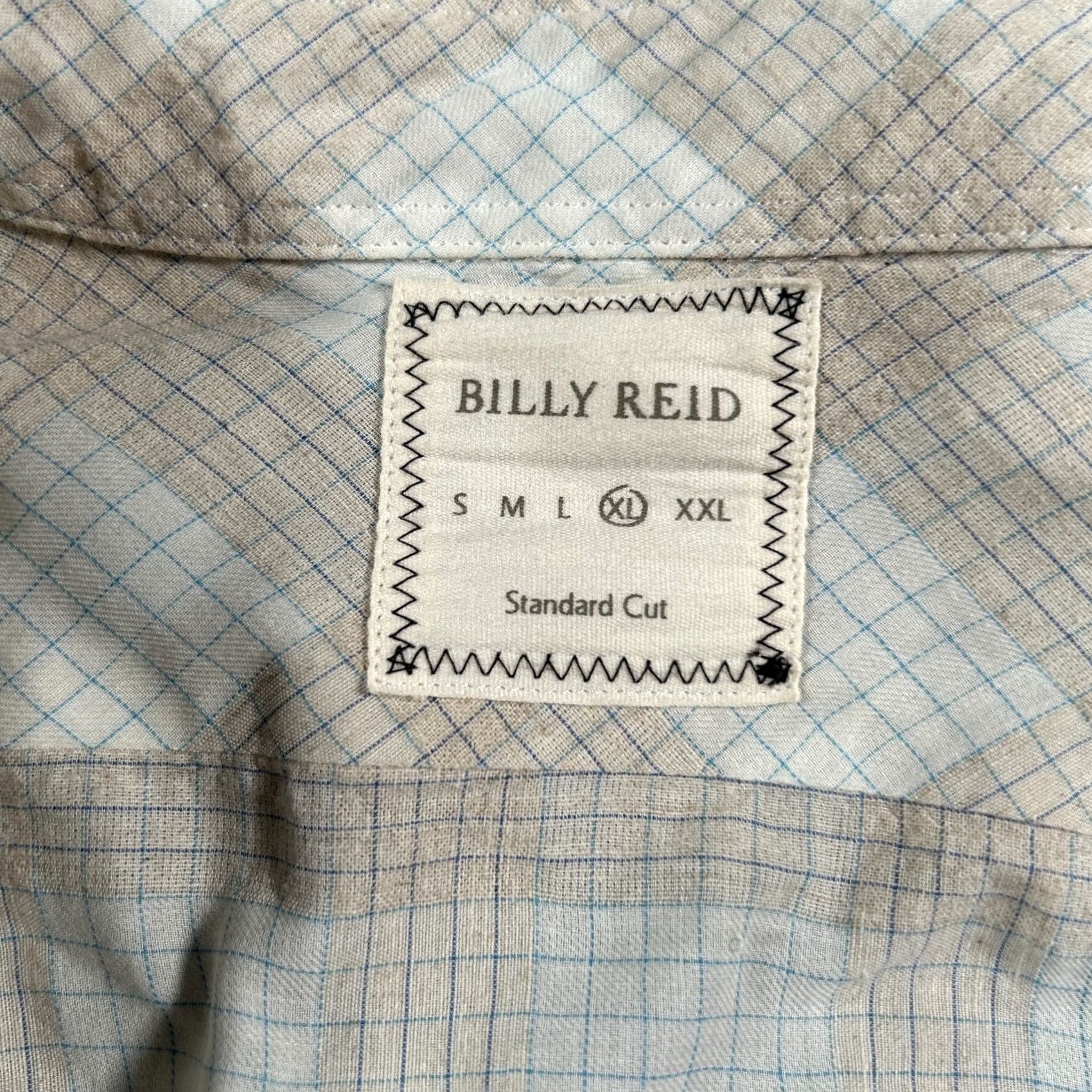 Billy Reid Billy Reid Shirt Mens XL Beige White Plaid Standard Fit Button Up Casual Wear Shirt Mens XL Beige White Plaid Size US XL / EU 56 / 4 - 3 Thumbnail