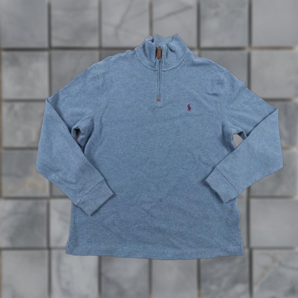 Polo Ralph Lauren Polo Ralph Lauren Sweater Mens Large Blue Quarter Zip Pullover Preppy Pony Size US L / EU 52-54 / 3 - 1 Thumbnail