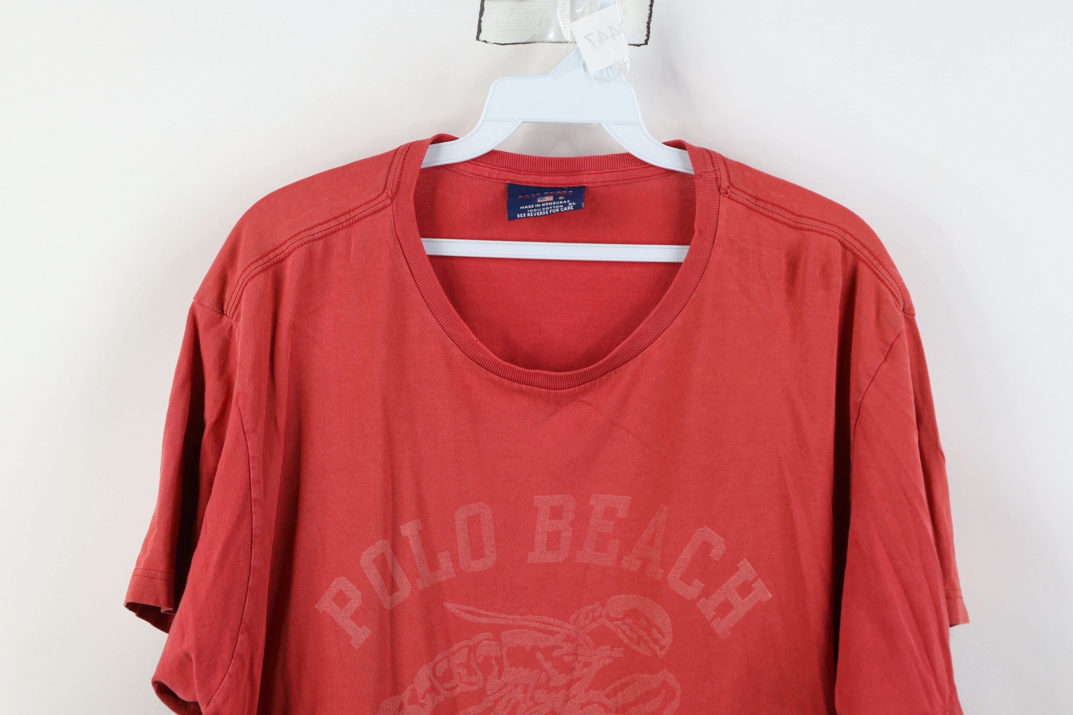 Polo Ralph Lauren Vintage 90s Polo Sport Ralph Lauren Beach Club T-Shirt Red Size US XL / EU 56 / 4 - 2 Thumbnail