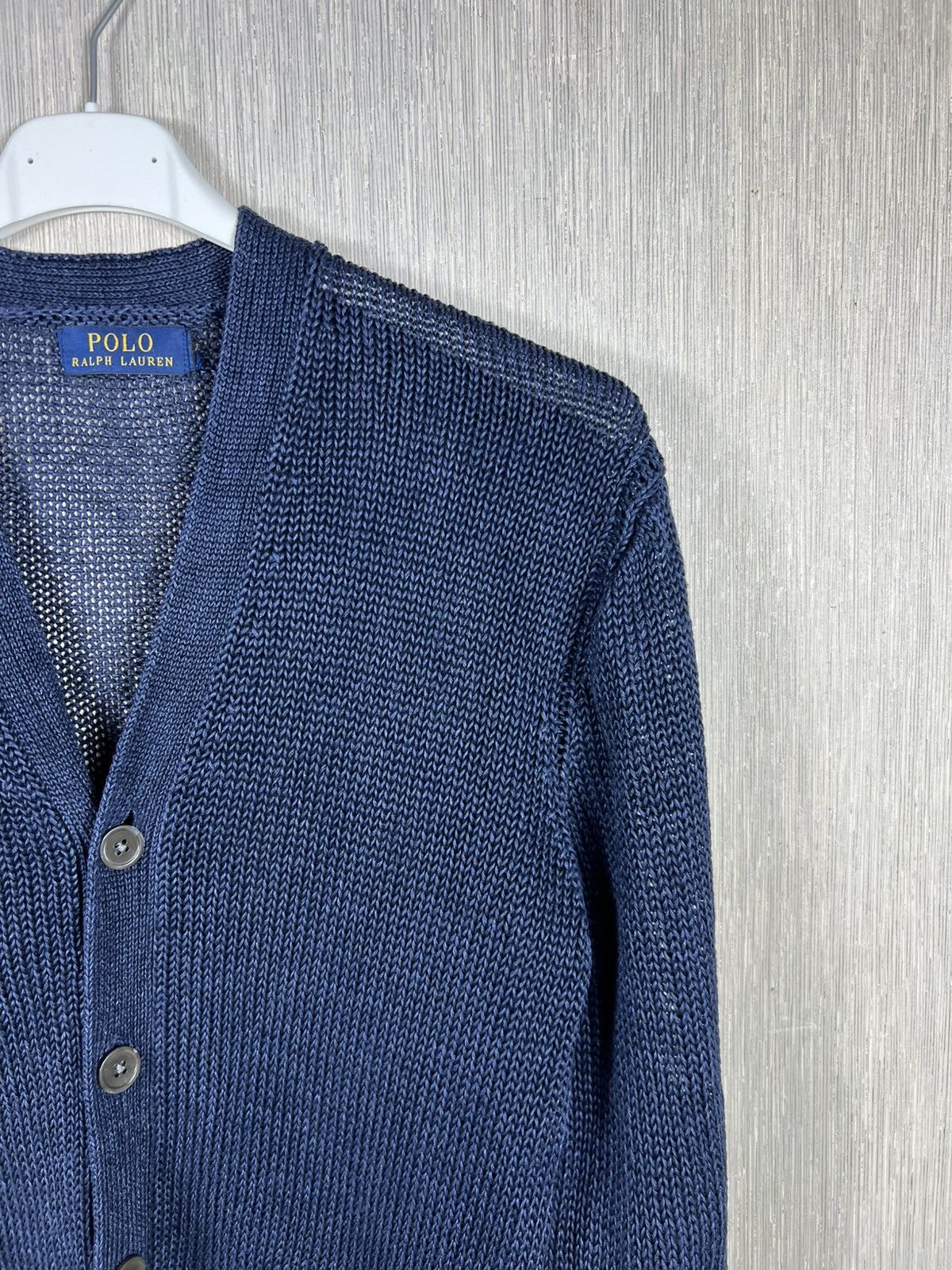 Polo Ralph Lauren Polo Ralph Lauren linen sweater cardigan knitted navy knit Size US M / EU 48-50 / 2 - 3 Thumbnail