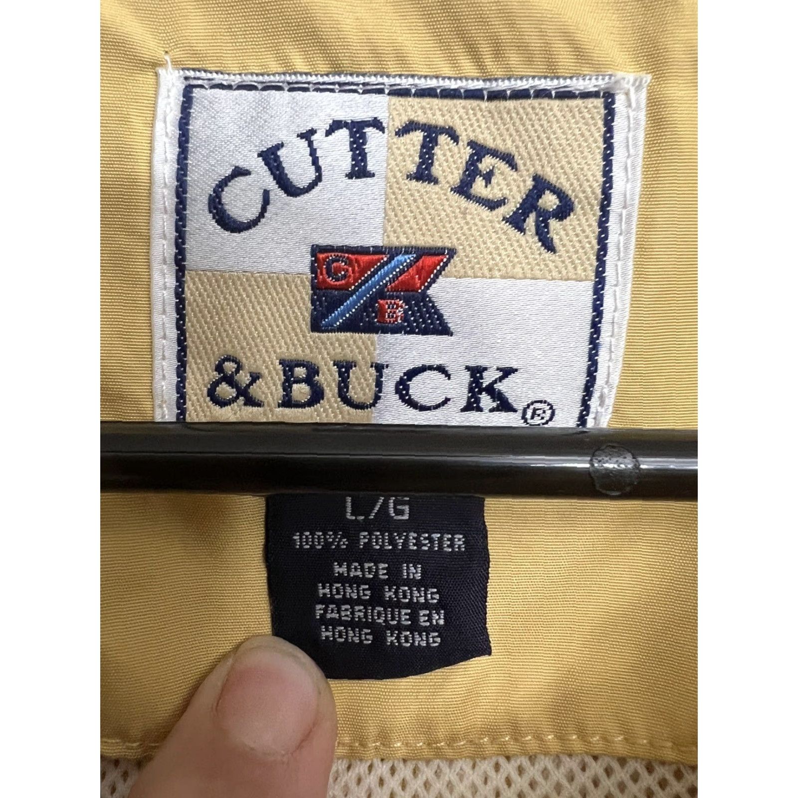 Cutter & Buck Cutter & Buck Windbreaker Mens L Yellow Logo Solid Full Zip Jacket Size US L / EU 52-54 / 3 - 4 Thumbnail