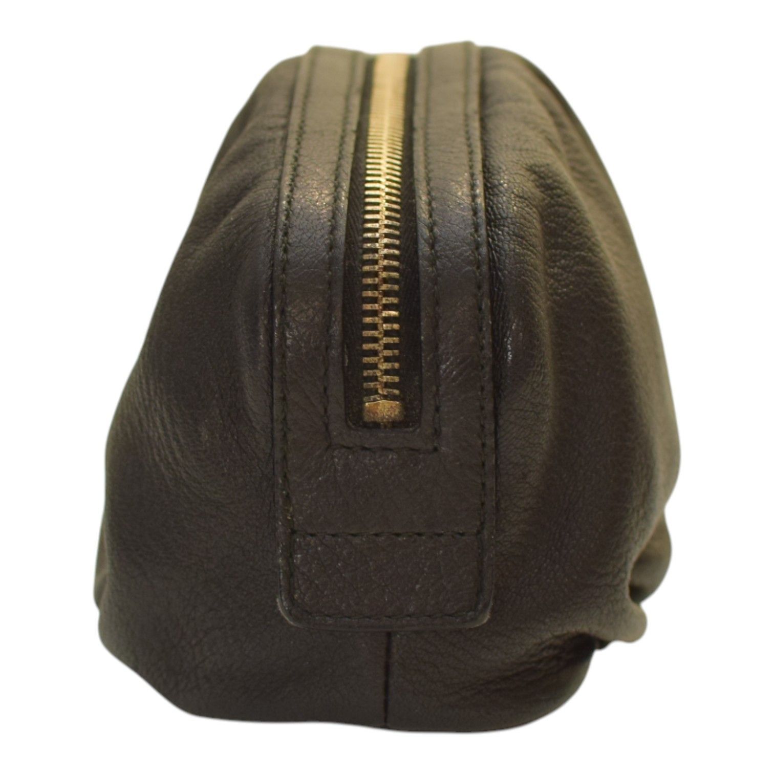 Gucci GUCCI Vintage Black Leather Bamboo Zip Clutch Bag in black Size ONE SIZE - 5 Thumbnail