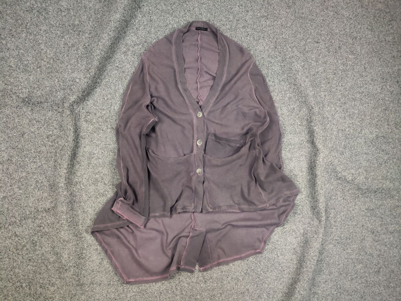 Grizas garment dyed Knit Lagenlook Oversized Long Cardigan