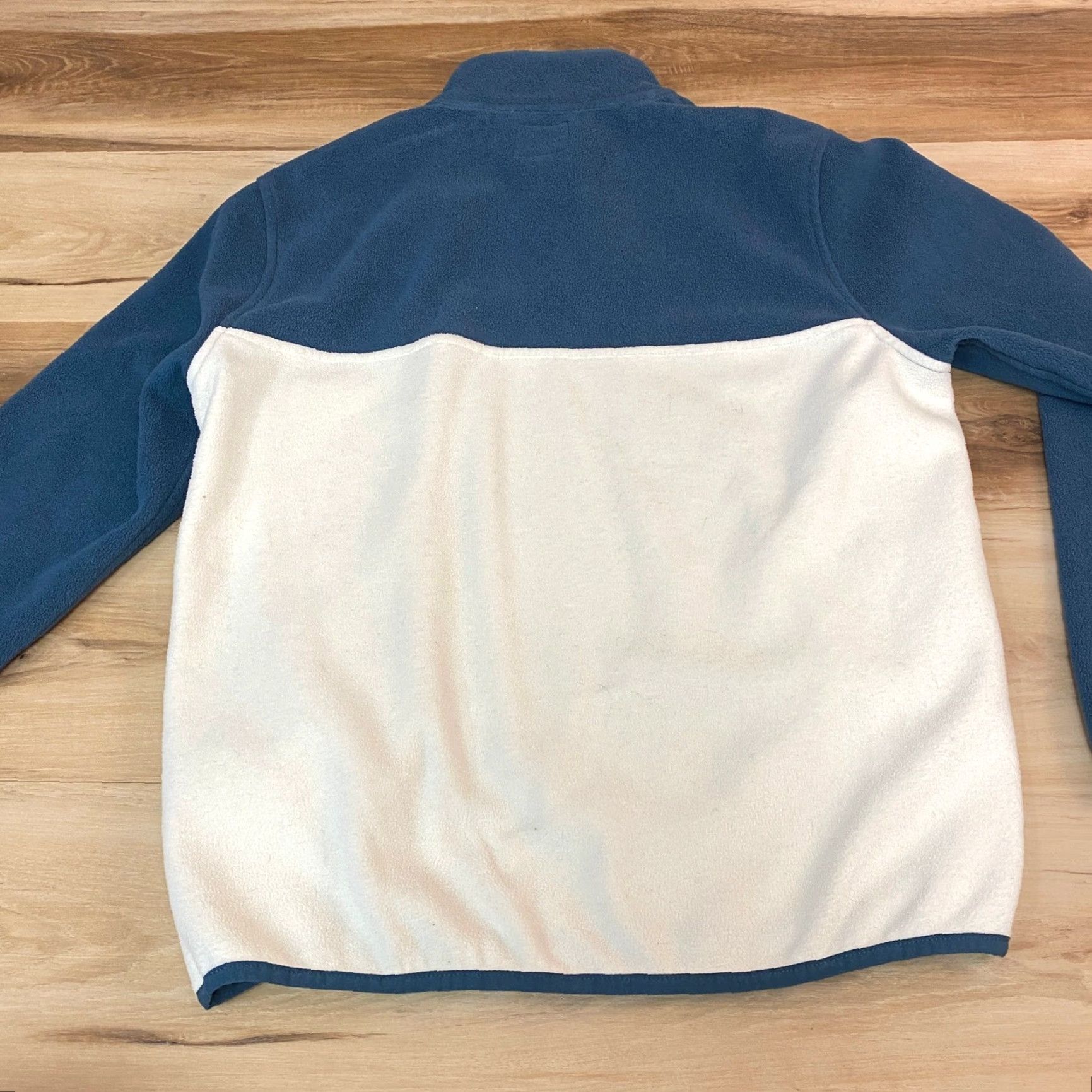 J.Crew J. Crew Mens Fleece Quarter Zip Pullover Colorblock Blue White Small Sweatshirt Zip Mock Neck Pockets Size US S / EU 44-46 / 1 - 8 Thumbnail