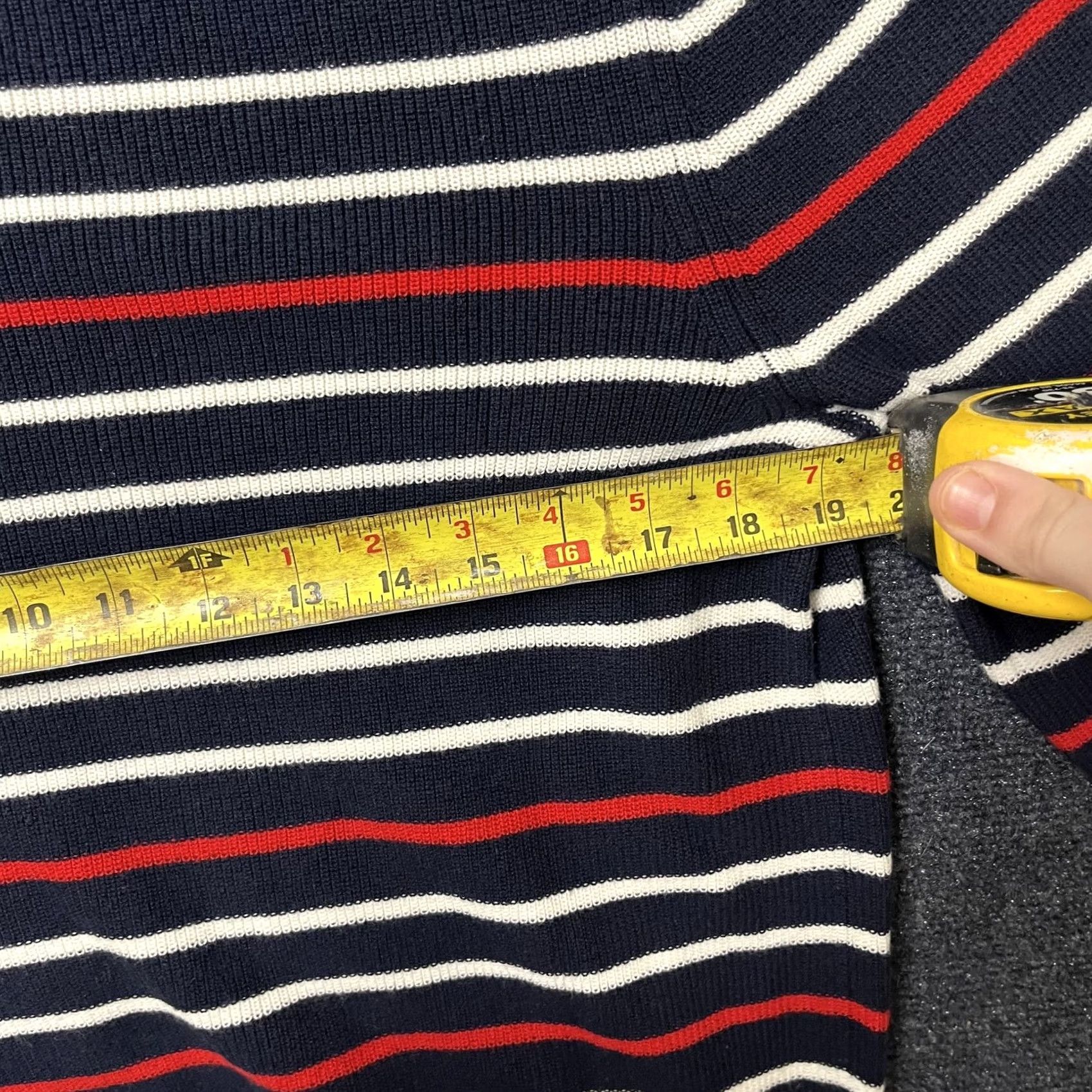 Express Express Sweater Mens Large Blue Striped 100% Cotton Crewneck Knit Pullover Size US L / EU 52-54 / 3 - 6 Thumbnail