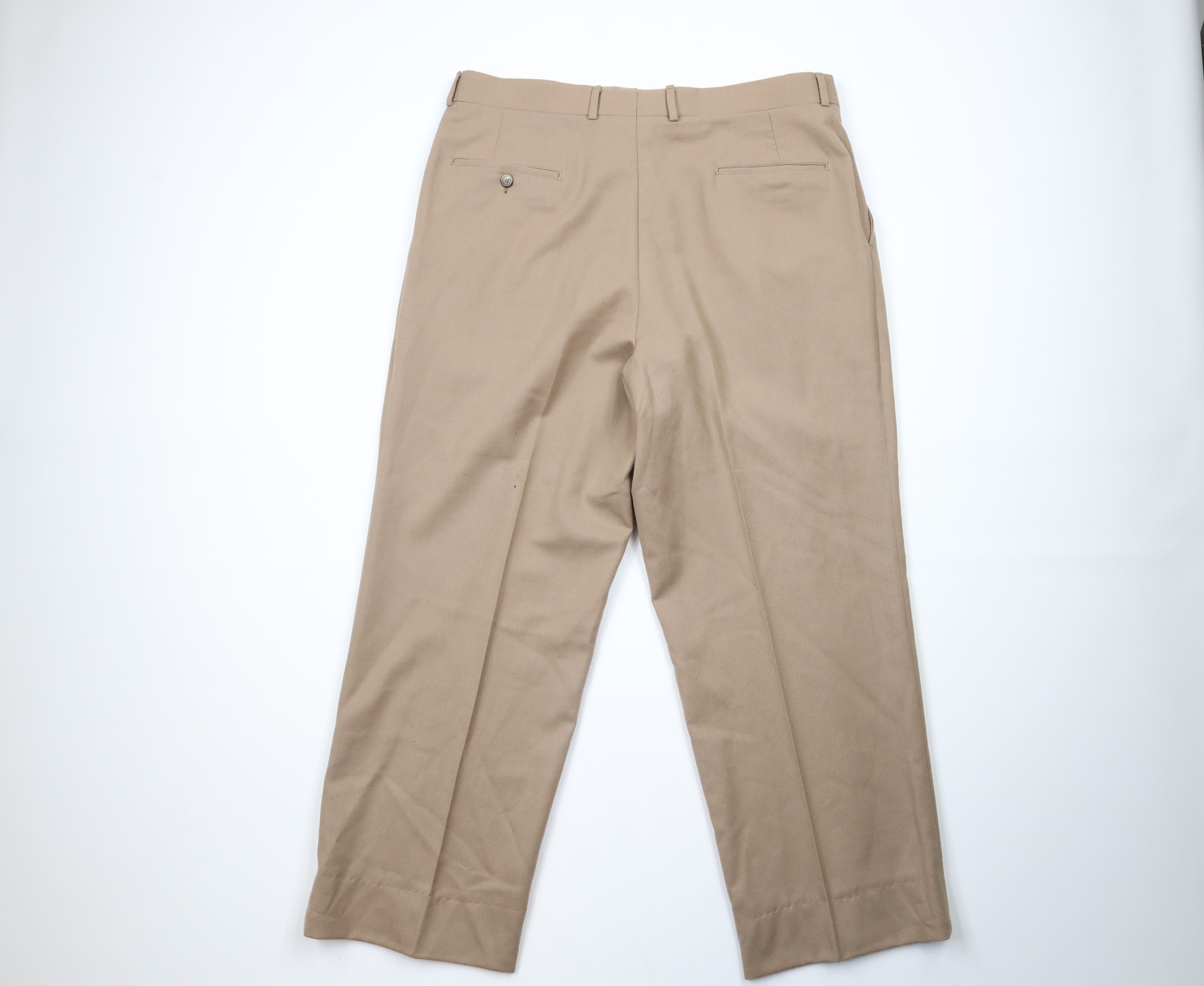 Vintage Vintage 90s Streetwear Wool Pleated Wide Leg Chino Pants USA Size US 36 / EU 52 - 8 Thumbnail